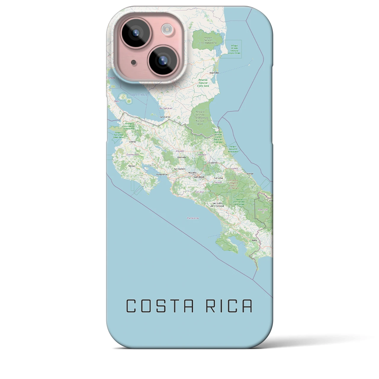 【コスタリカ】地図柄iPhoneケース(バックカバータイプ)