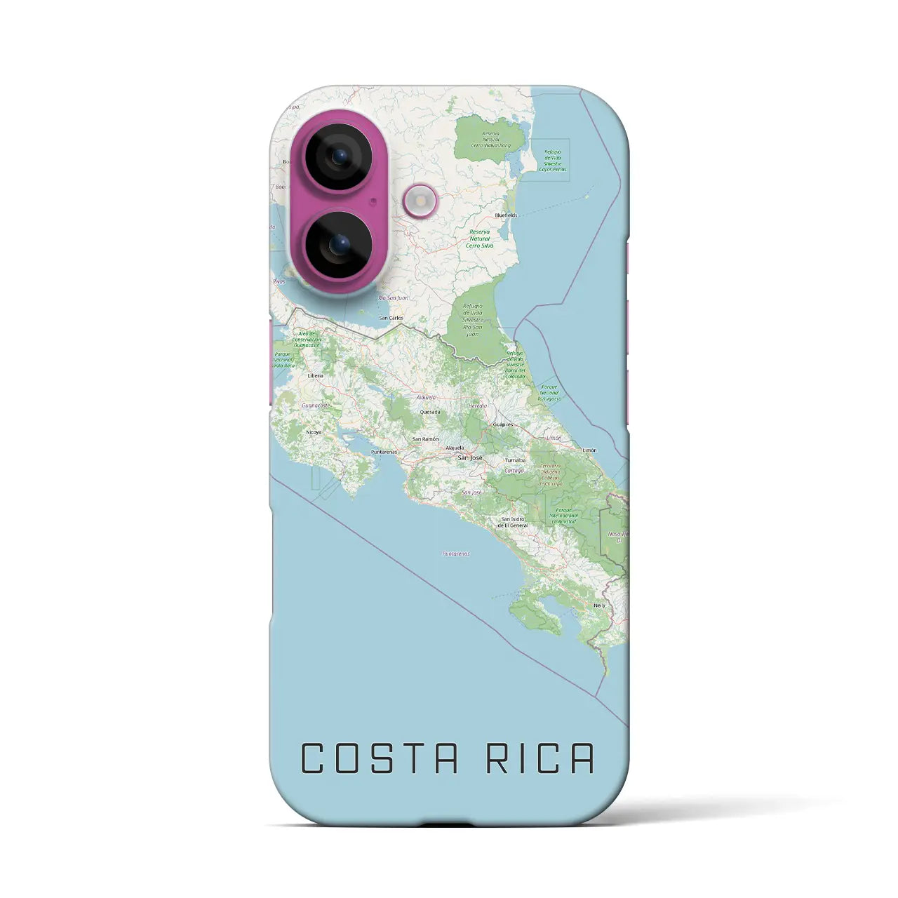 【コスタリカ】地図柄iPhoneケース(バックカバータイプ)