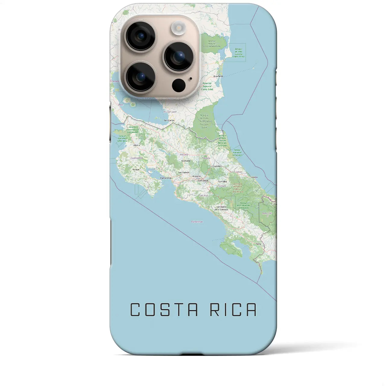 【コスタリカ】地図柄iPhoneケース(バックカバータイプ)