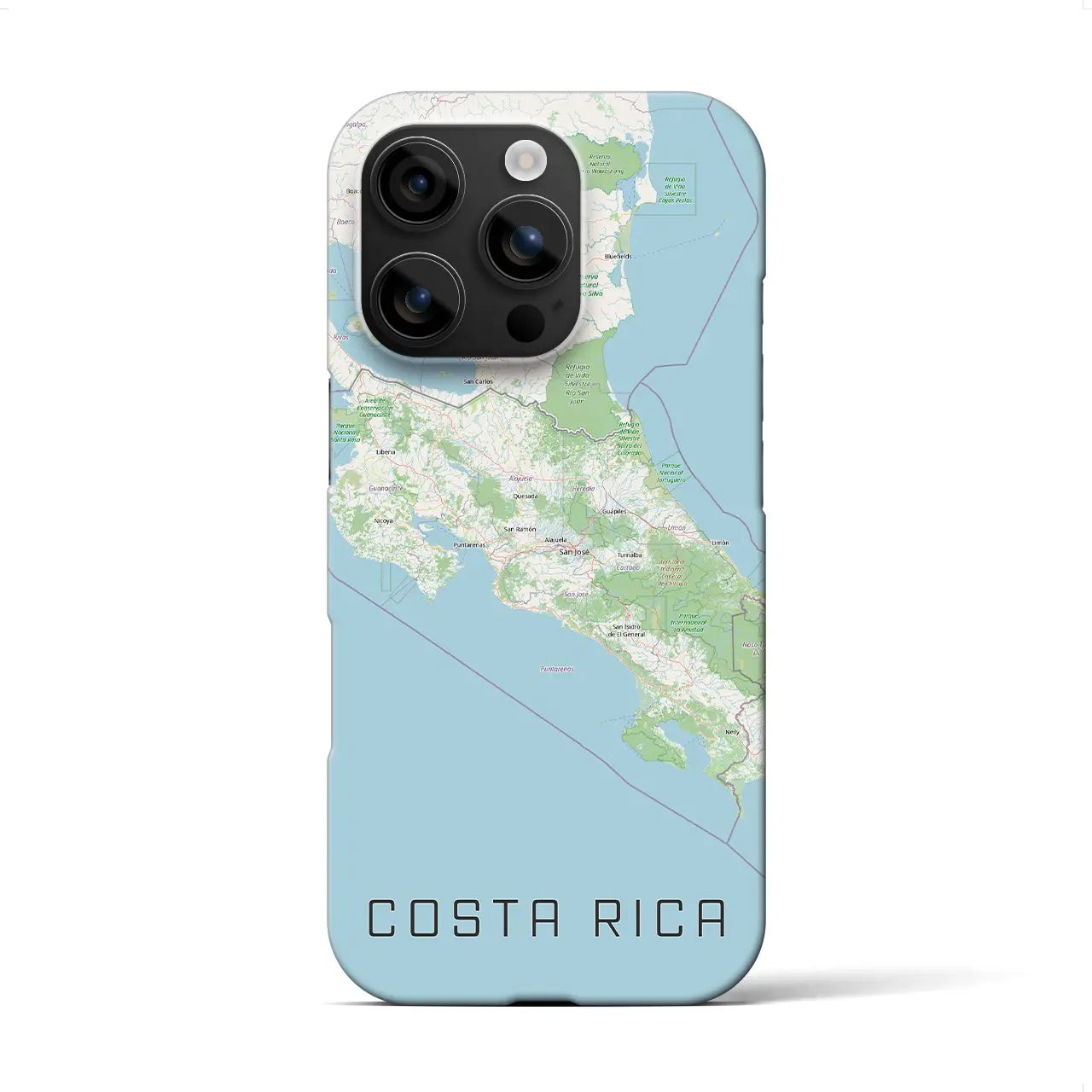 【コスタリカ】地図柄iPhoneケース(バックカバータイプ)