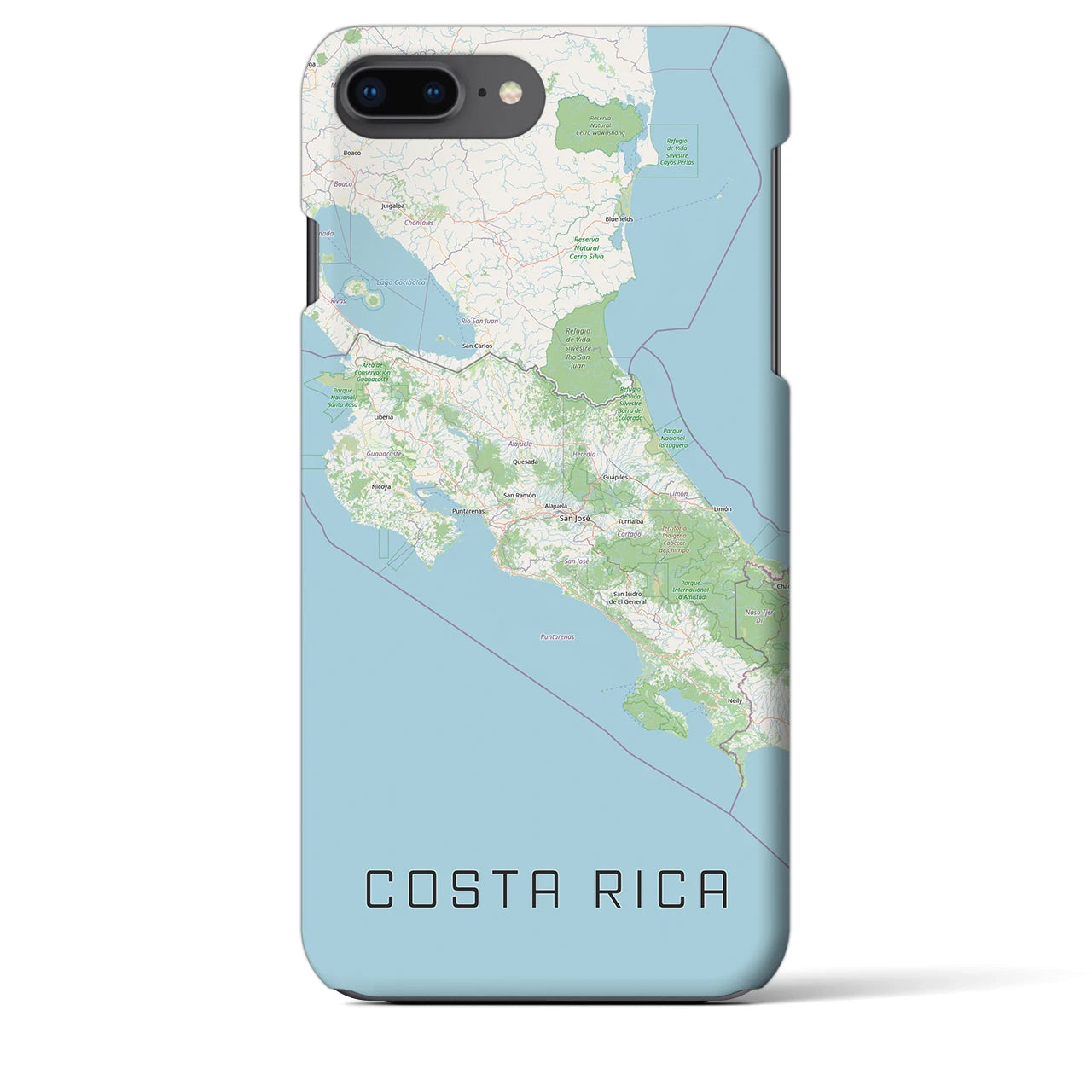 【コスタリカ】地図柄iPhoneケース(バックカバータイプ)