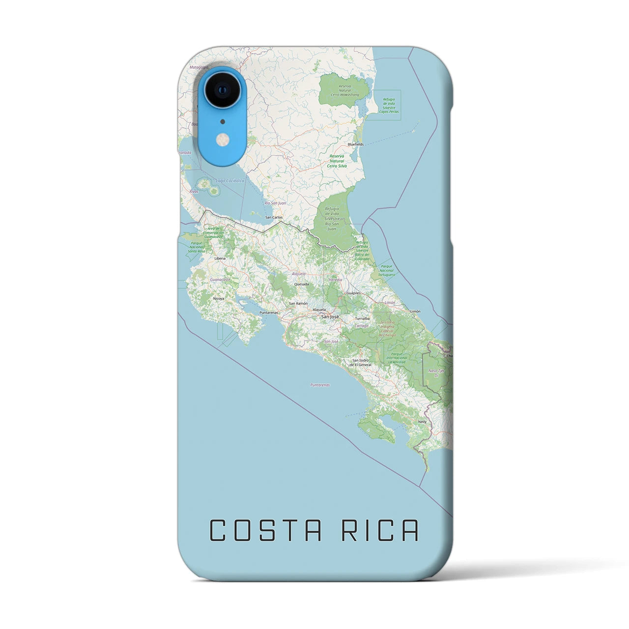 【コスタリカ】地図柄iPhoneケース(バックカバータイプ)