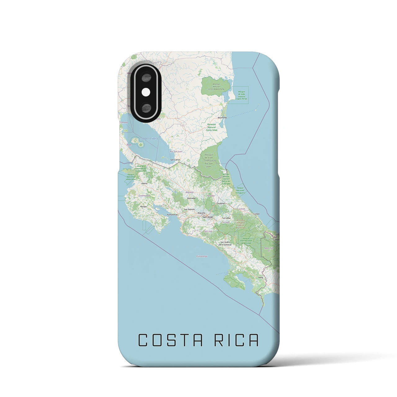 【コスタリカ】地図柄iPhoneケース(バックカバータイプ)