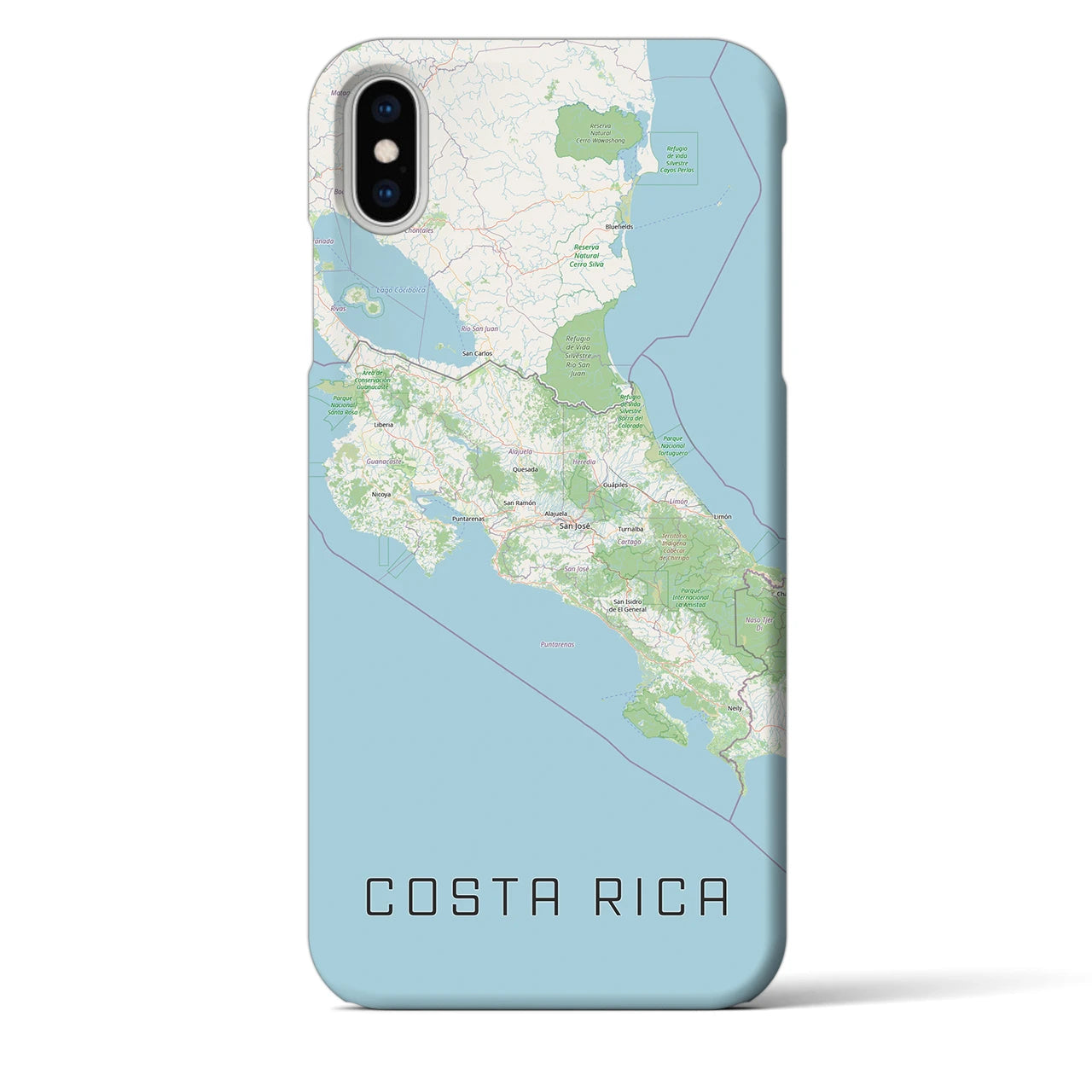 【コスタリカ】地図柄iPhoneケース(バックカバータイプ)