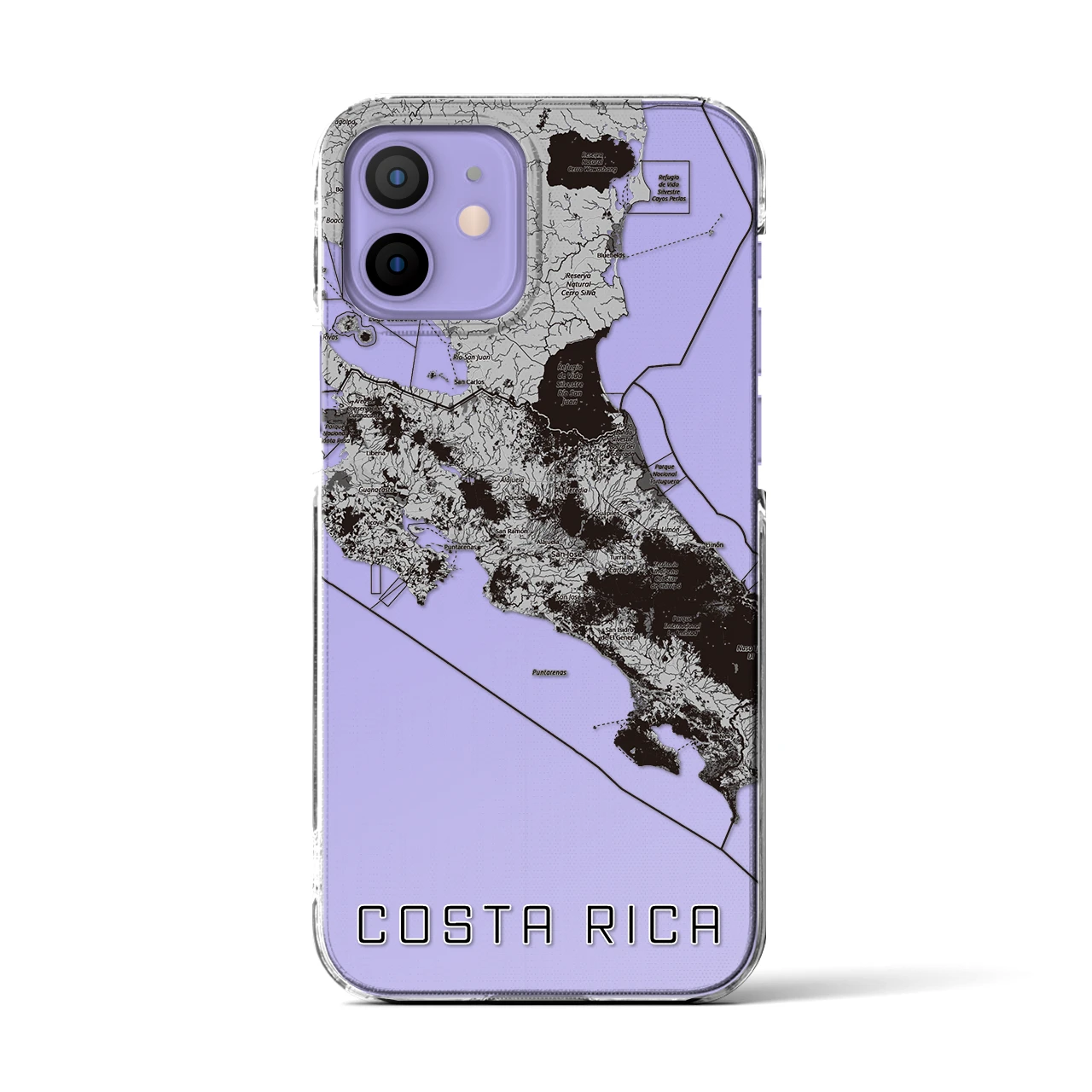 【コスタリカ】地図柄iPhoneケース(クリアタイプ)