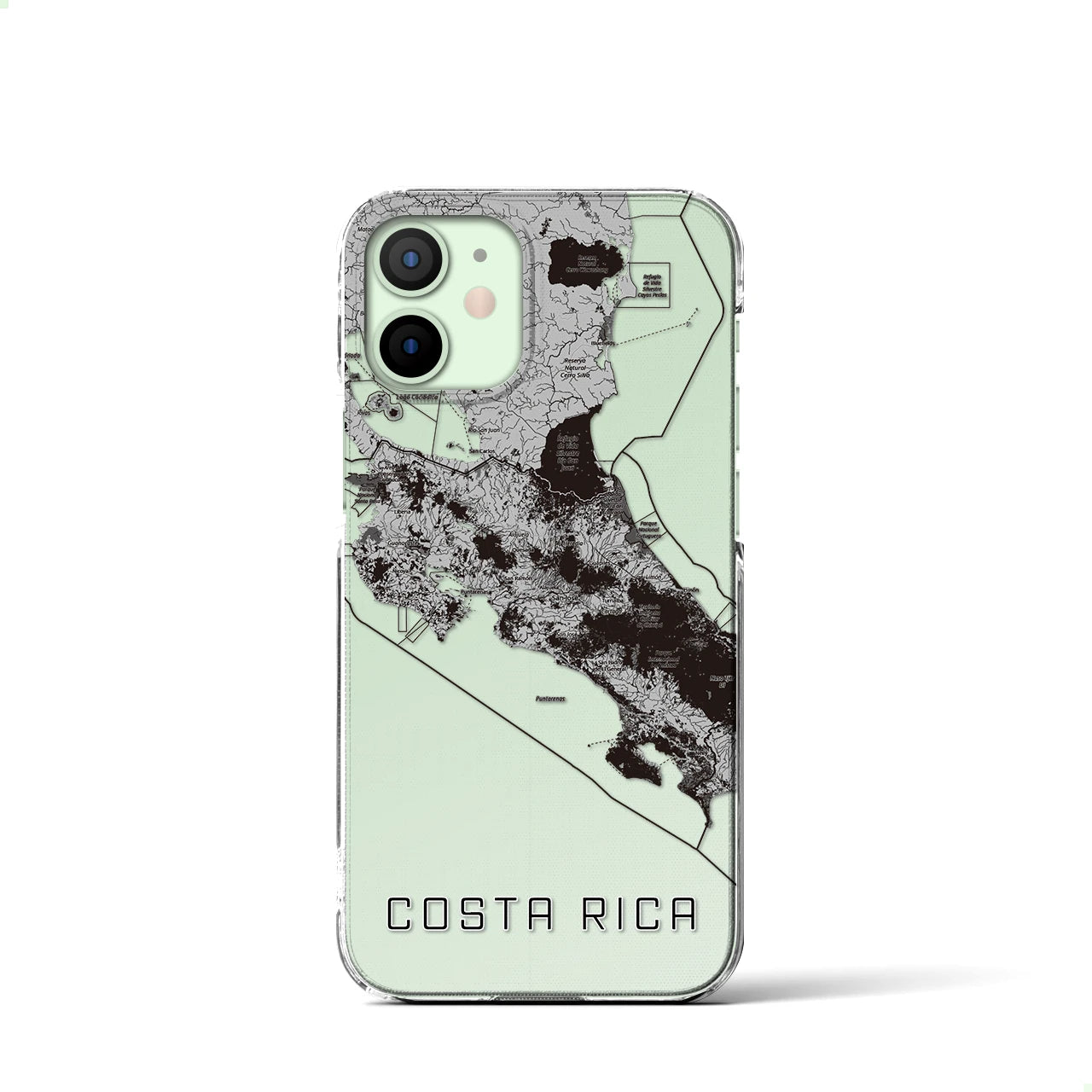【コスタリカ】地図柄iPhoneケース(クリアタイプ)