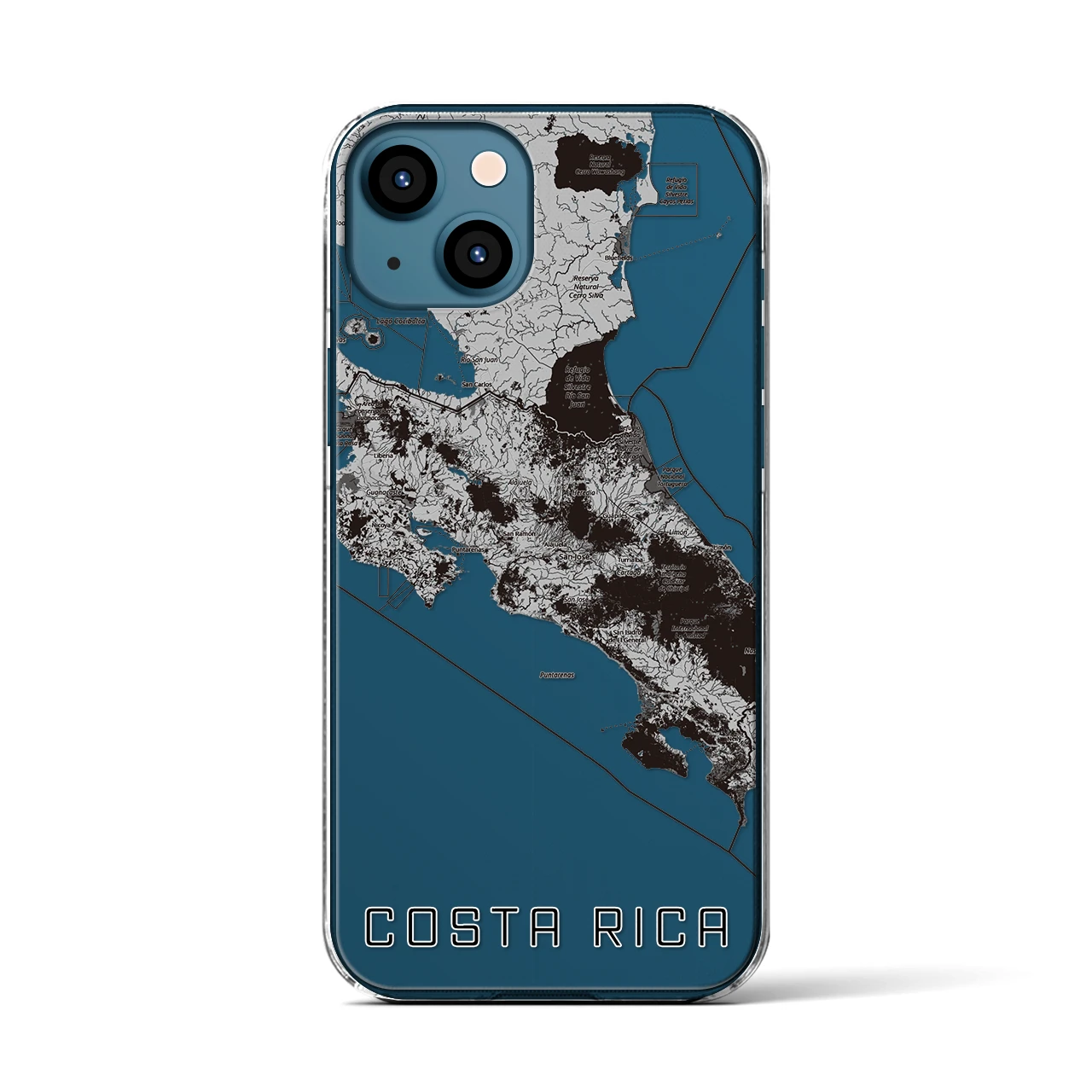 【コスタリカ】地図柄iPhoneケース(クリアタイプ)