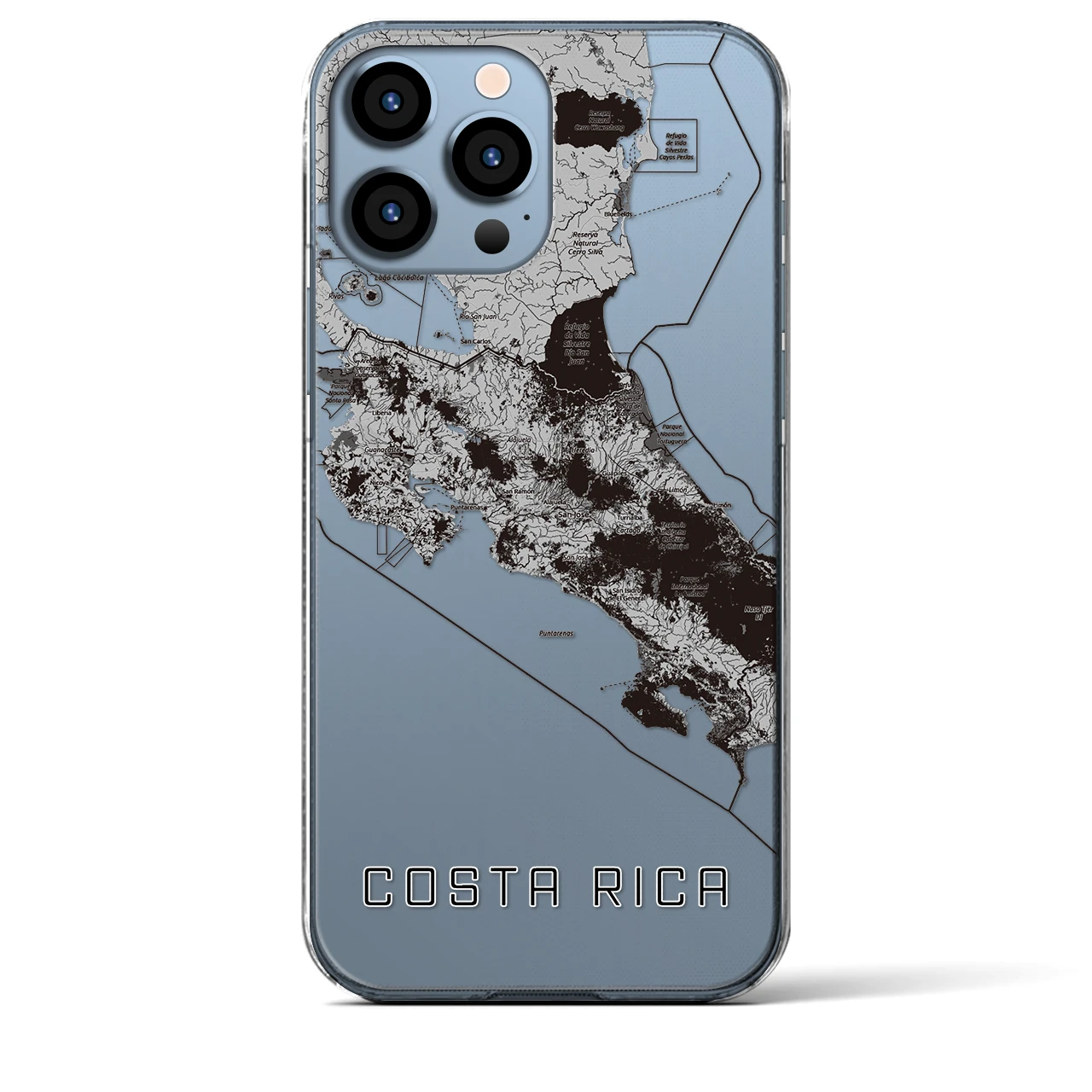 【コスタリカ】地図柄iPhoneケース(クリアタイプ)