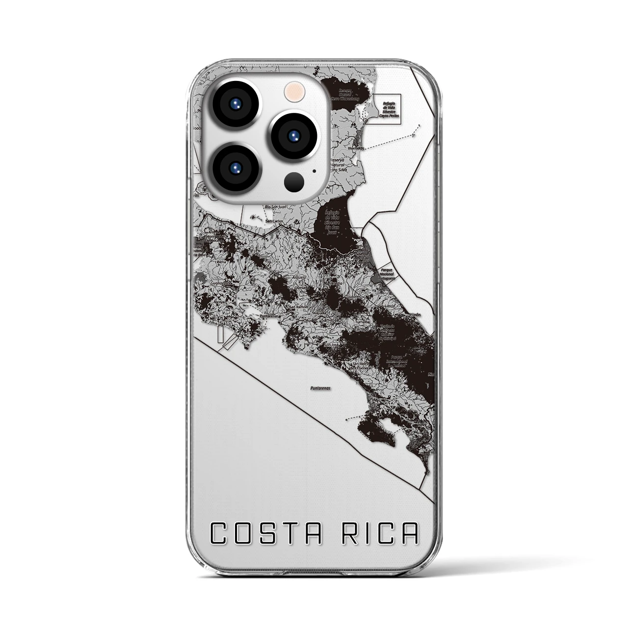 【コスタリカ】地図柄iPhoneケース(クリアタイプ)