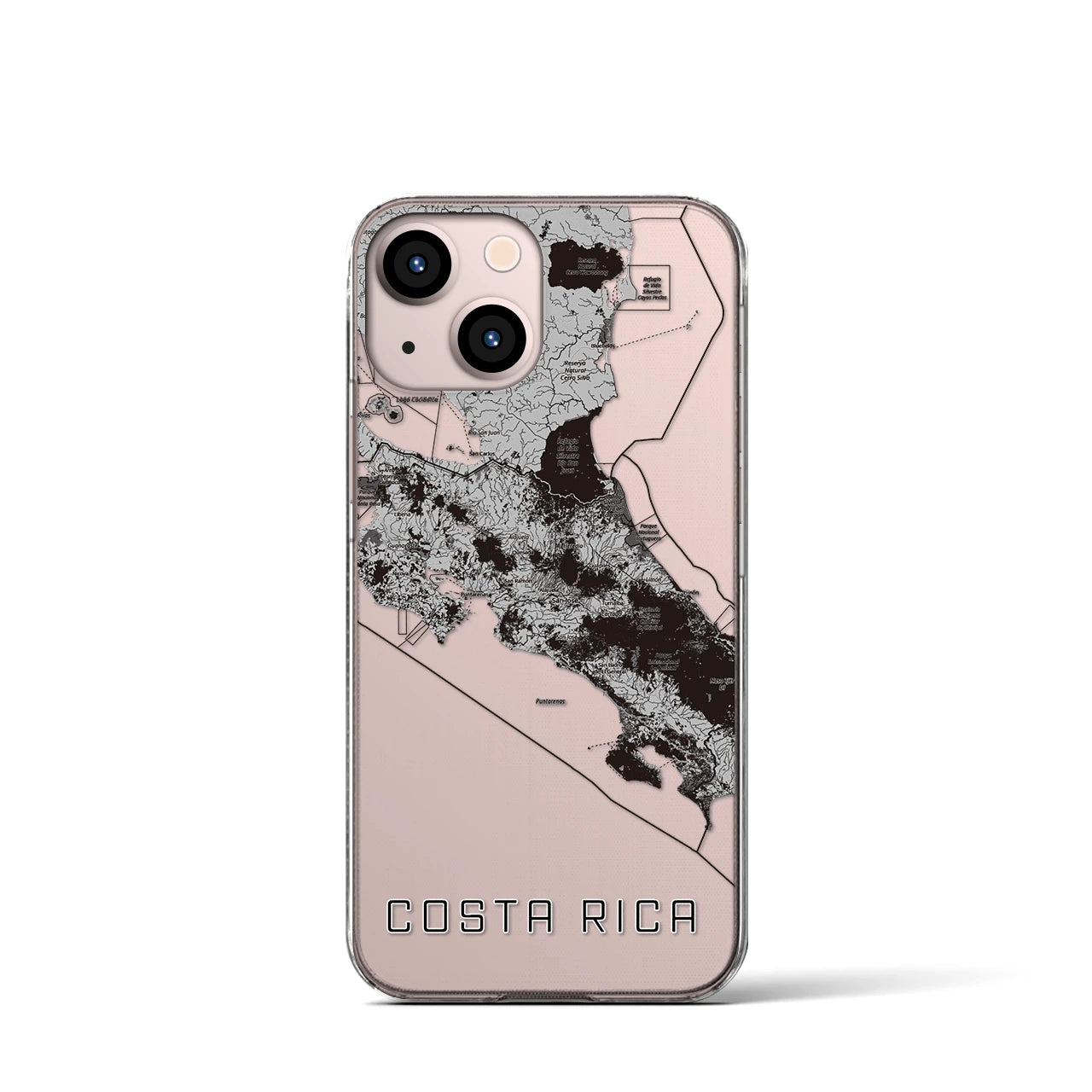 【コスタリカ】地図柄iPhoneケース(クリアタイプ)