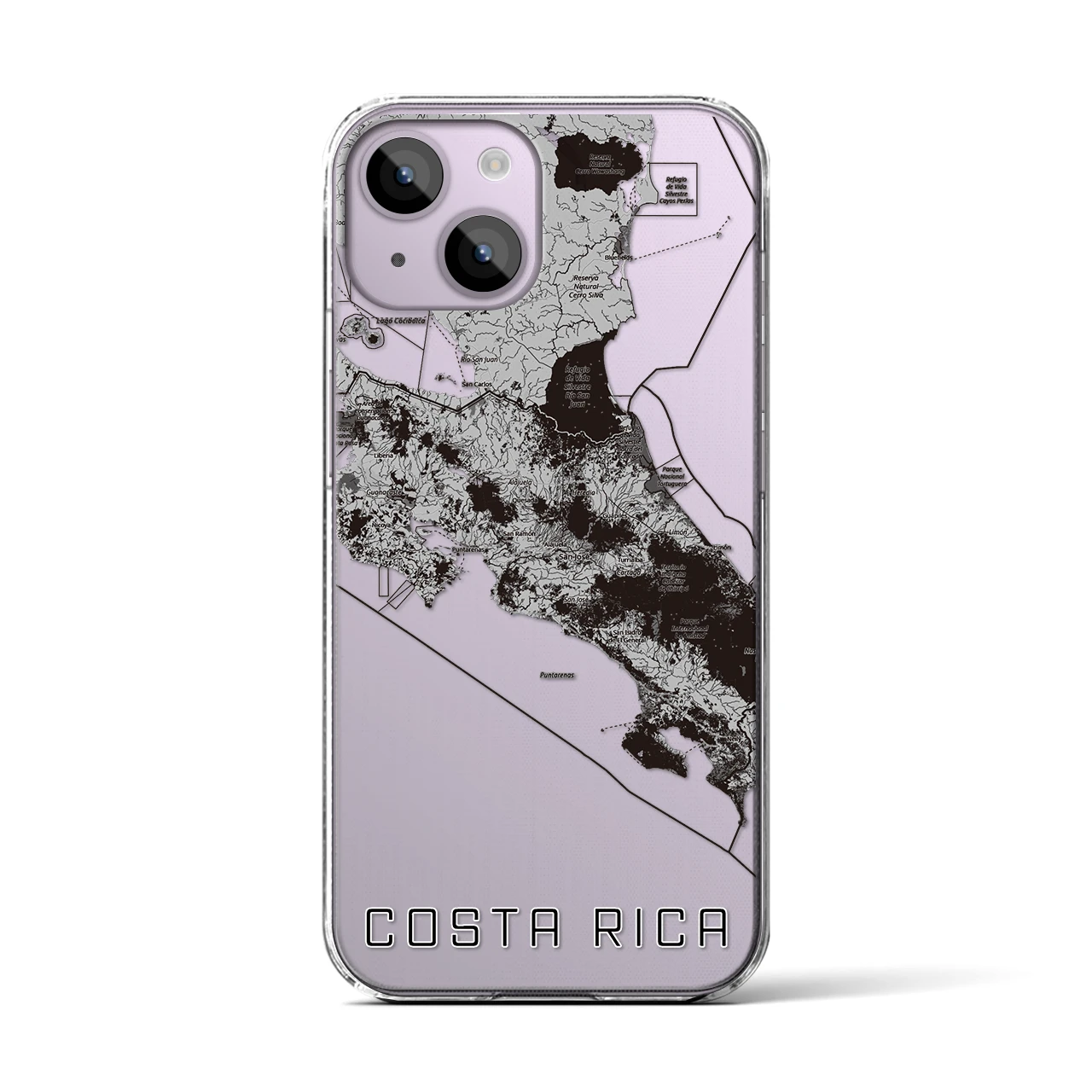 【コスタリカ】地図柄iPhoneケース(クリアタイプ)