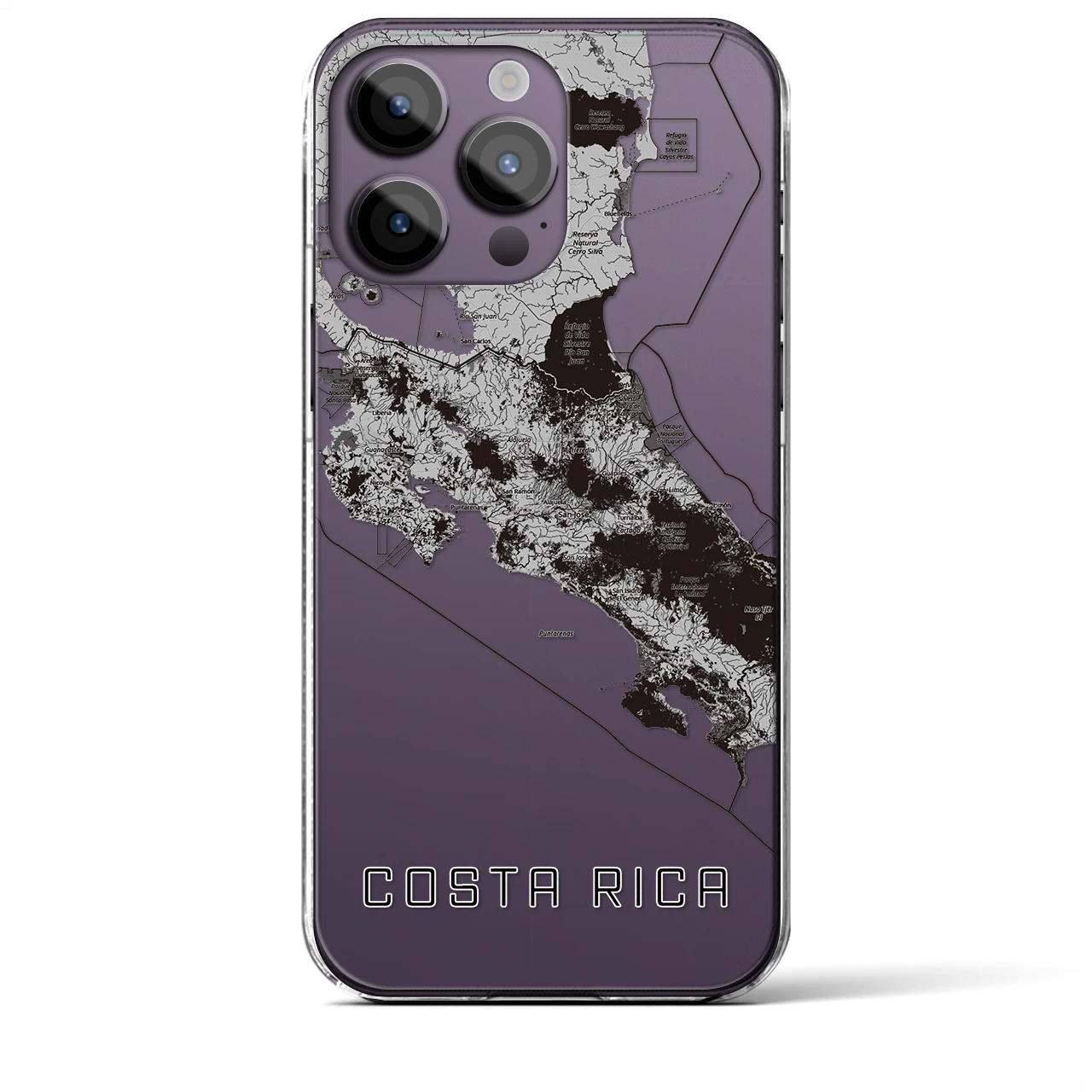 【コスタリカ】地図柄iPhoneケース(クリアタイプ)