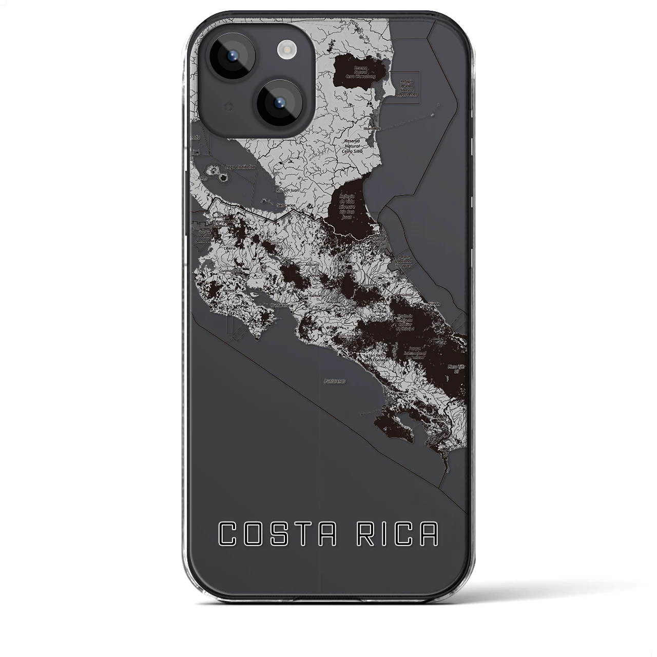 【コスタリカ】地図柄iPhoneケース(クリアタイプ)