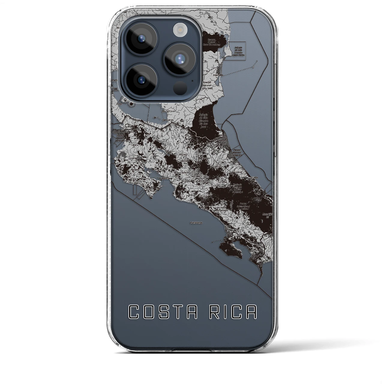 【コスタリカ】地図柄iPhoneケース(クリアタイプ)