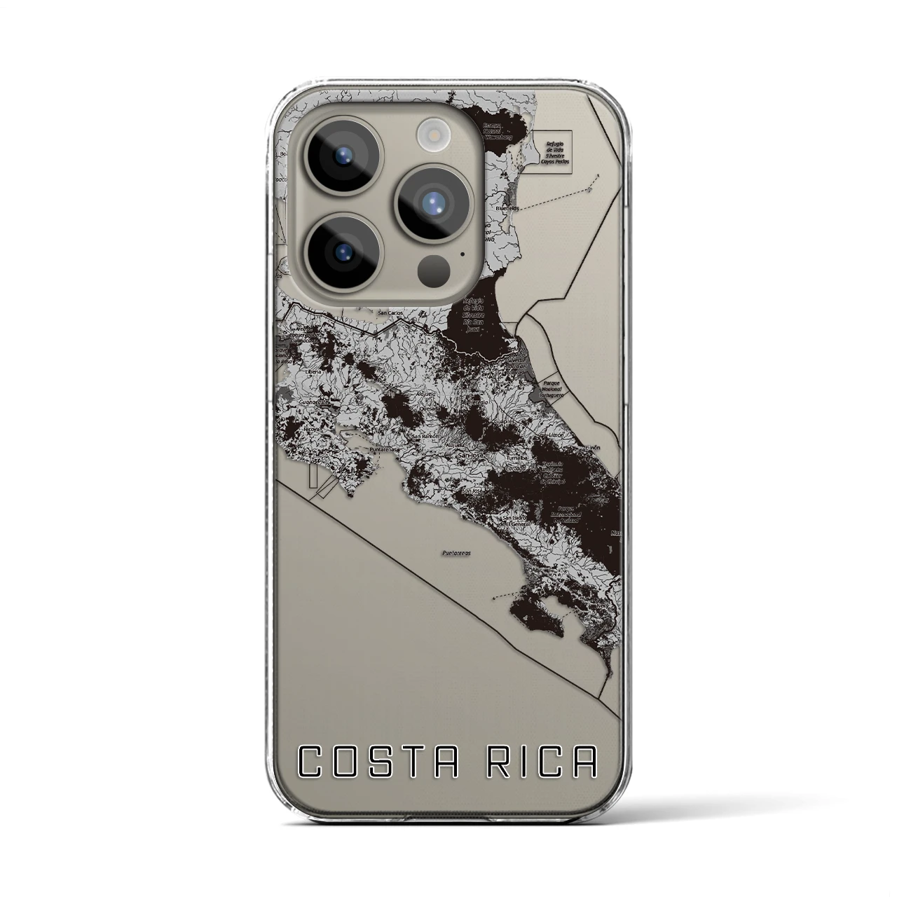 【コスタリカ】地図柄iPhoneケース(クリアタイプ)