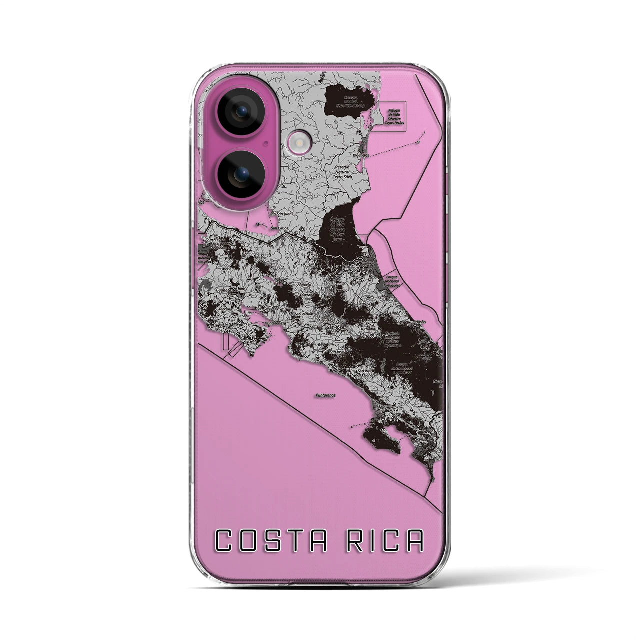 【コスタリカ】地図柄iPhoneケース(クリアタイプ)