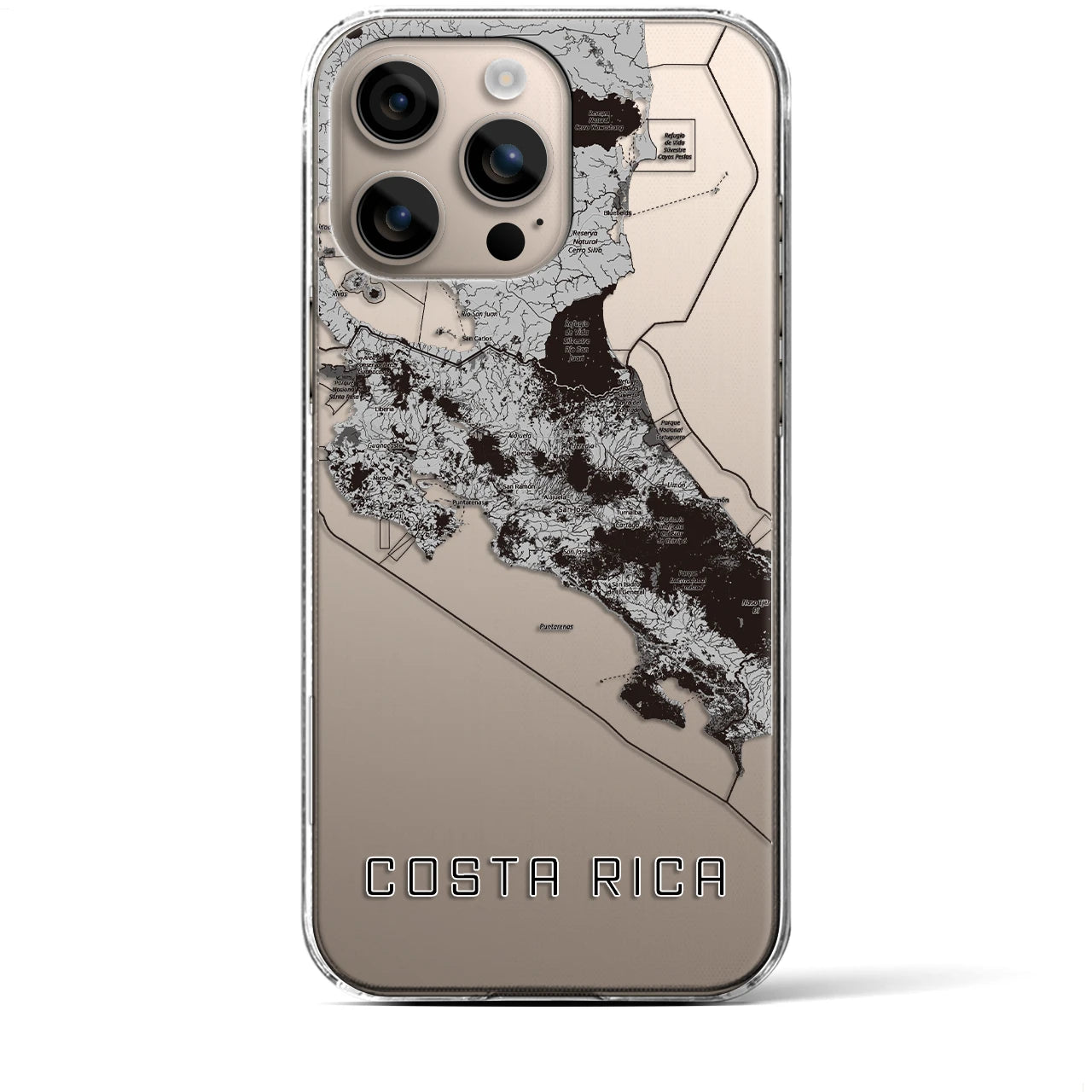 【コスタリカ】地図柄iPhoneケース(クリアタイプ)