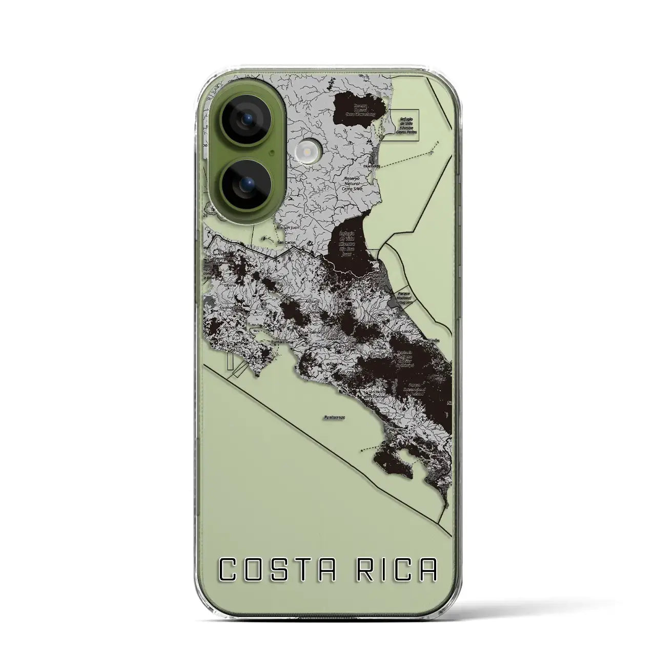【コスタリカ】地図柄iPhoneケース(クリアタイプ)