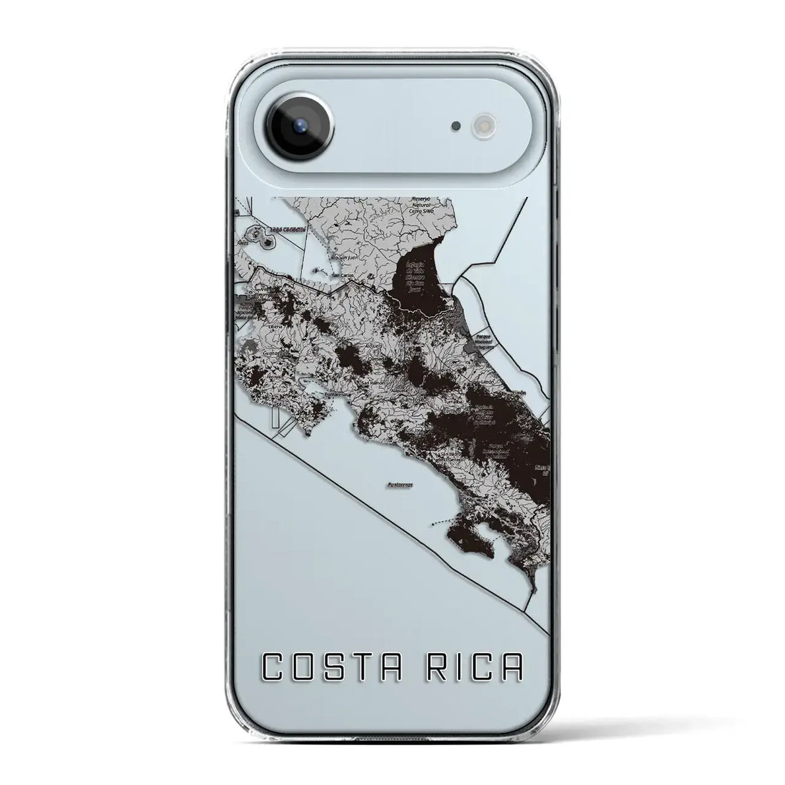 【コスタリカ】地図柄iPhoneケース(クリアタイプ)モノトーン・iPhone 17 Pro Max 用