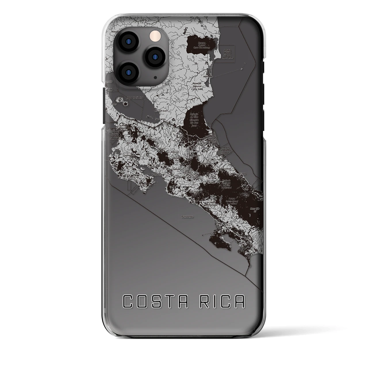 【コスタリカ】地図柄iPhoneケース(クリアタイプ)