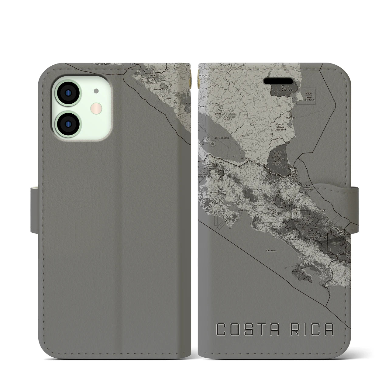 【コスタリカ】地図柄iPhoneケース(手帳タイプ)