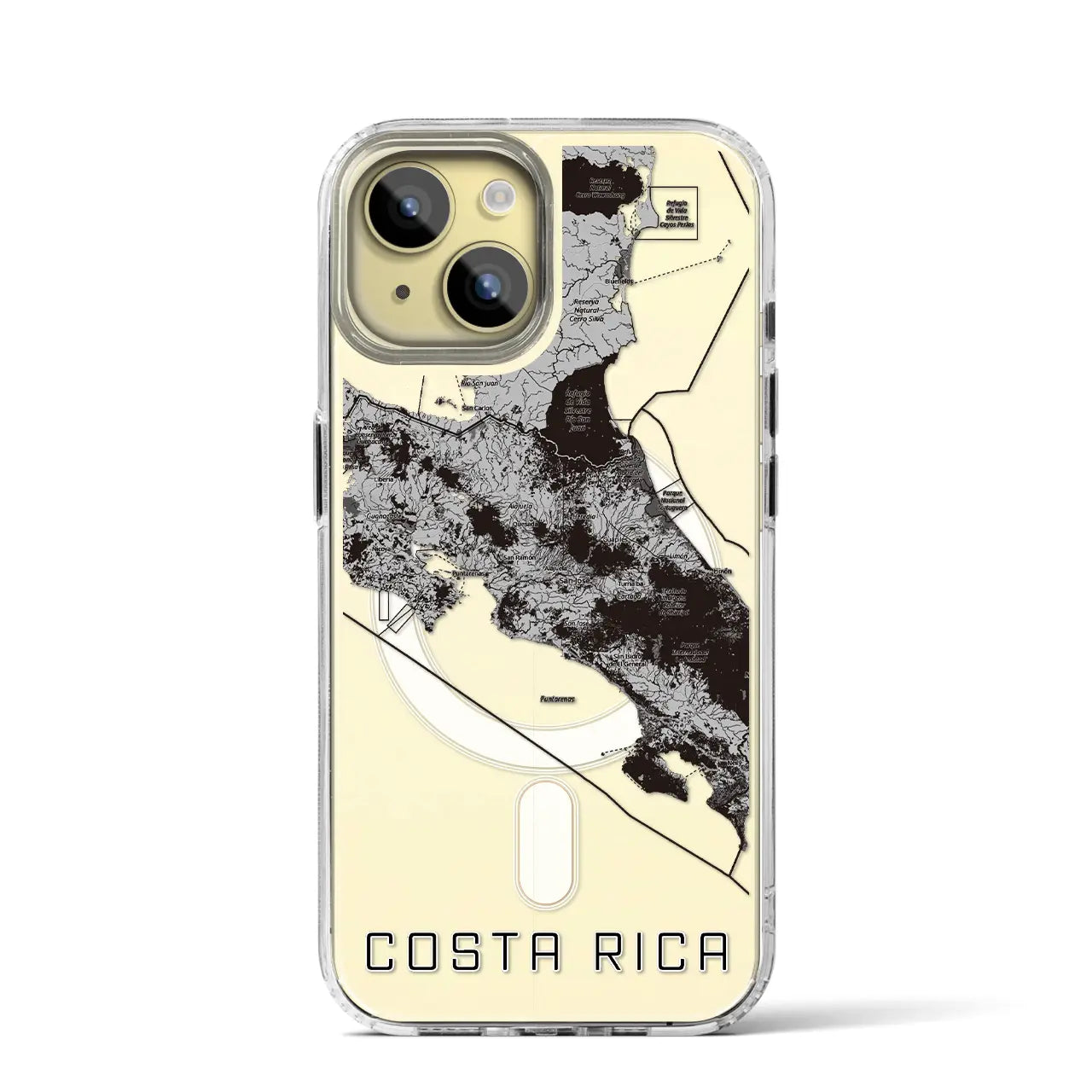 【コスタリカ】地図柄iPhoneケース(MagSafeタイプ)