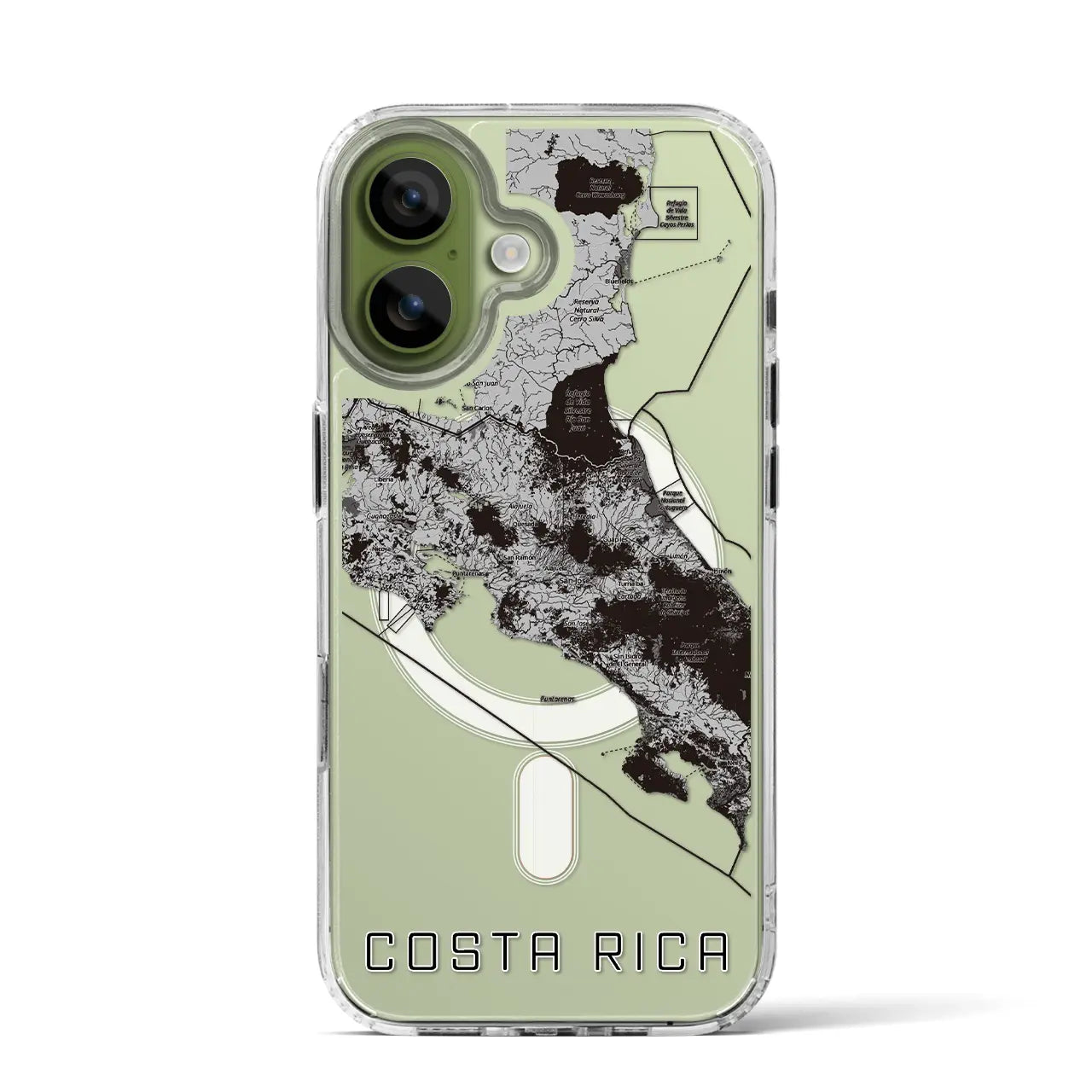 【コスタリカ】地図柄iPhoneケース(MagSafeタイプ)