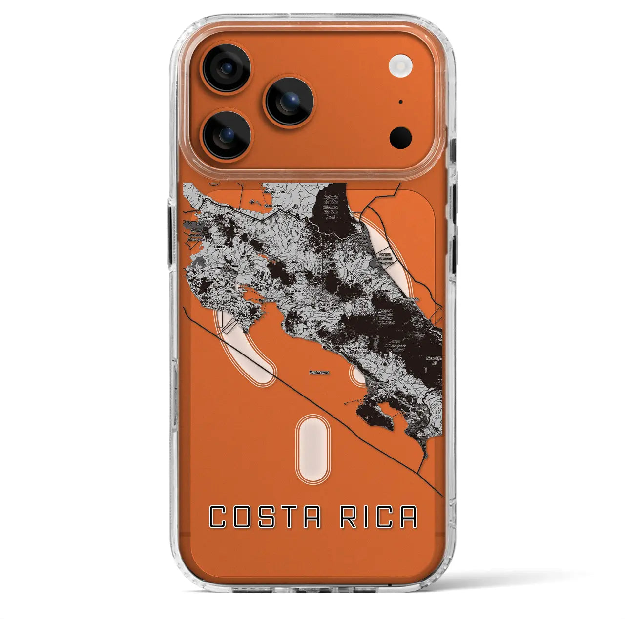 【コスタリカ】地図柄iPhoneケース(MagSafeタイプ)