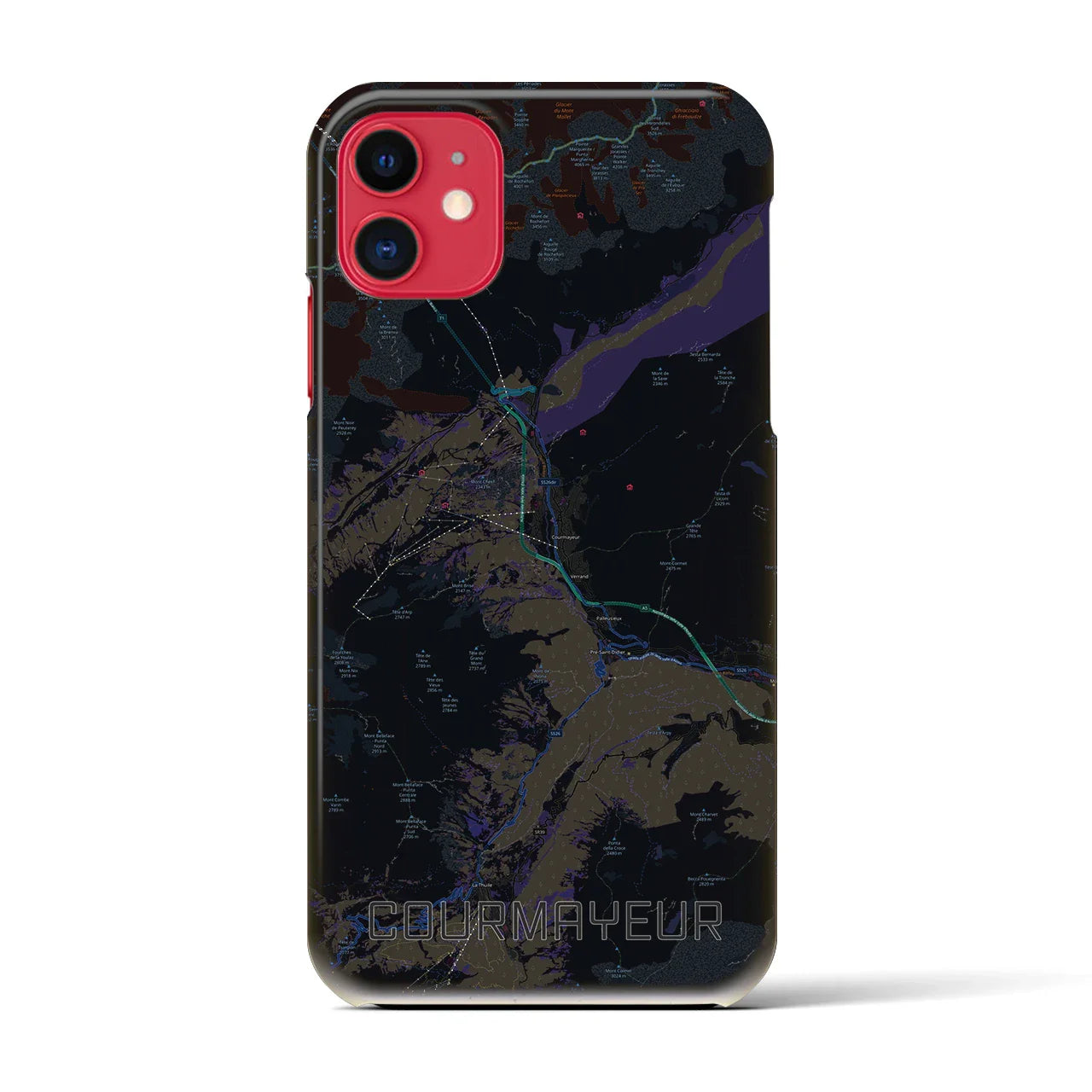 【クールマイユール(イタリア)】地図柄iPhoneケース(バックカバータイプ)