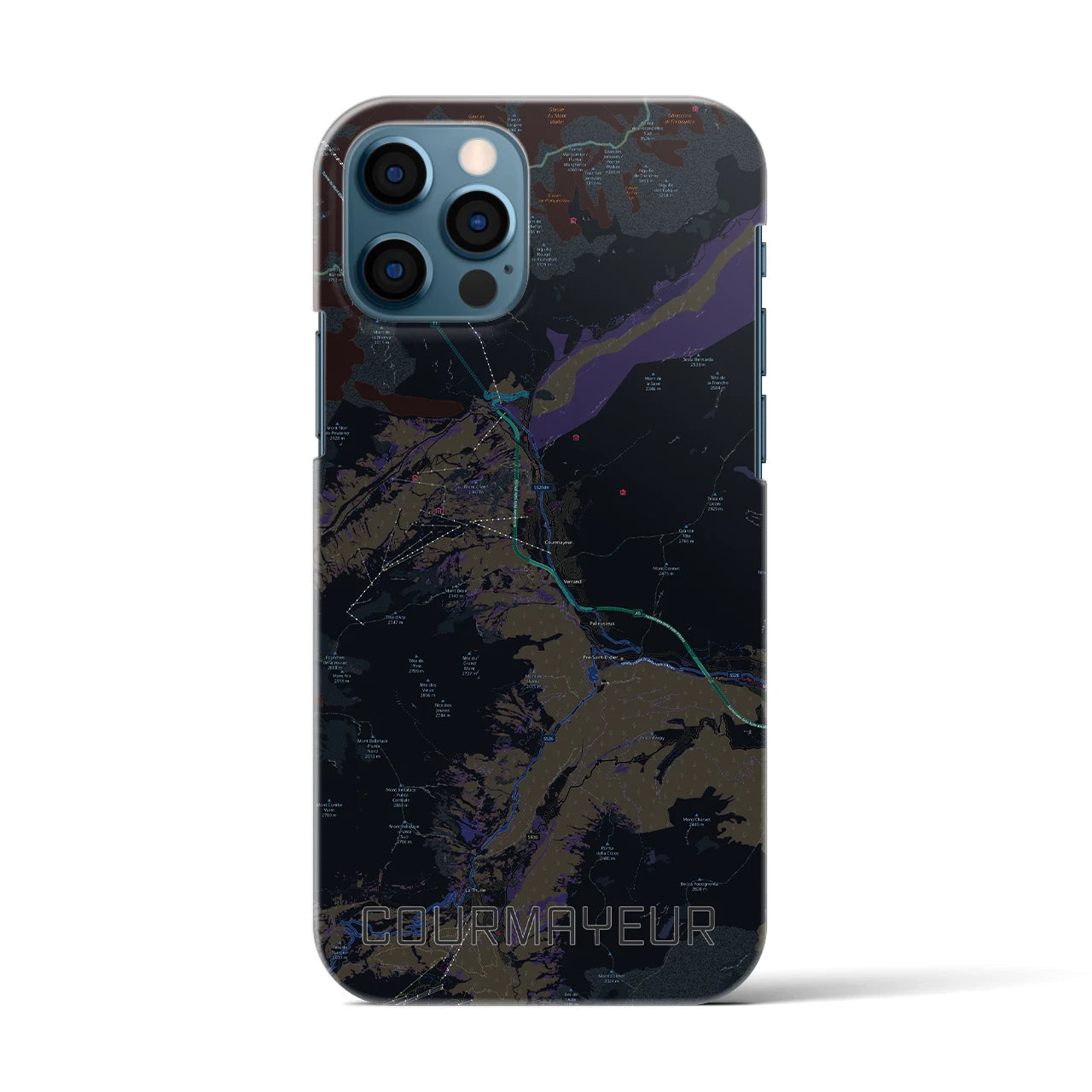 【クールマイユール(イタリア)】地図柄iPhoneケース(バックカバータイプ)