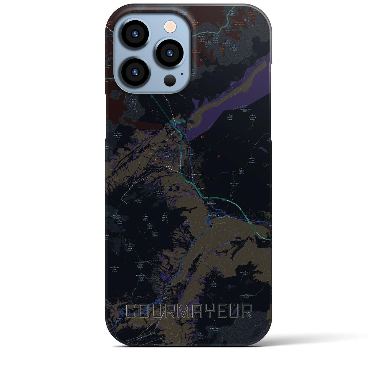 【クールマイユール(イタリア)】地図柄iPhoneケース(バックカバータイプ)