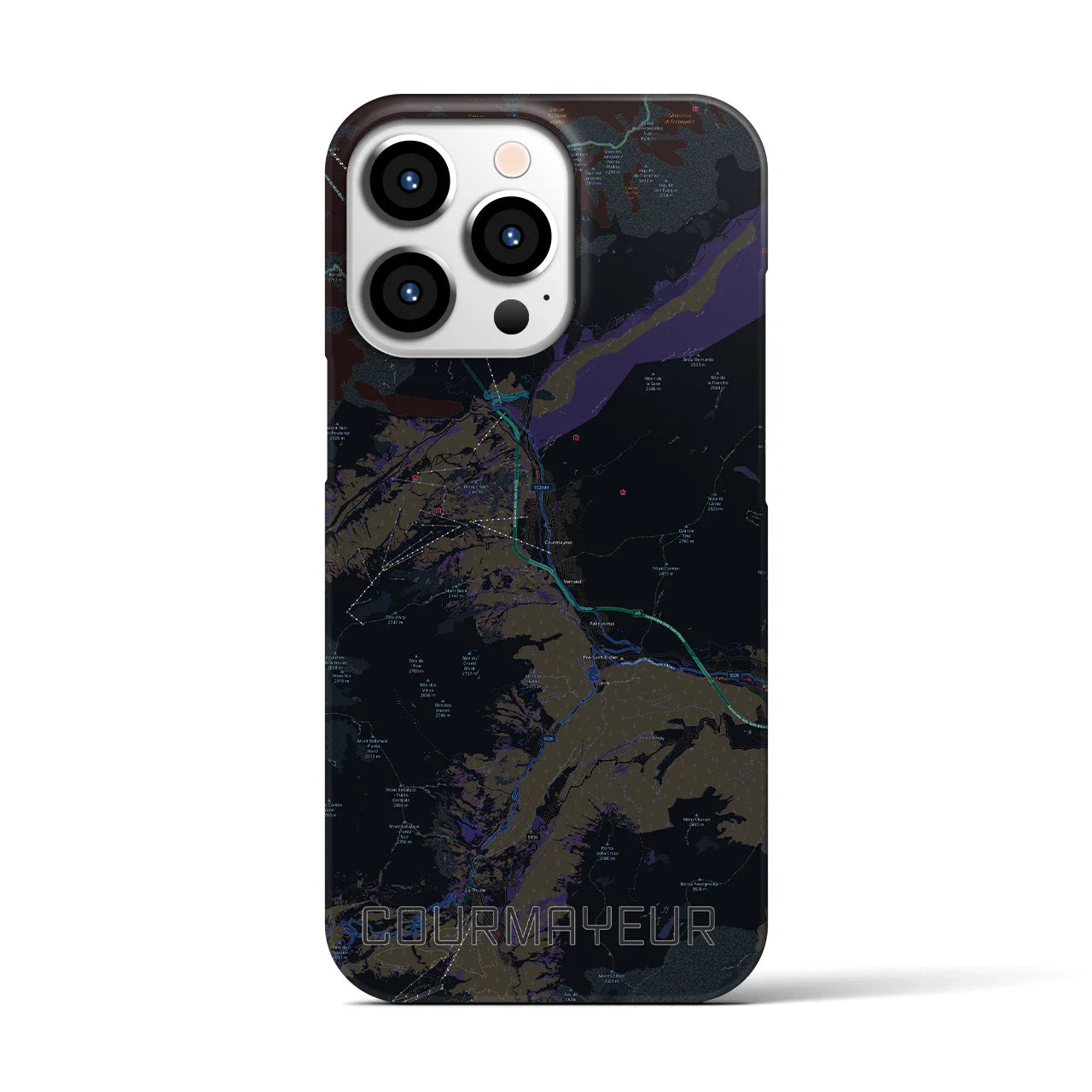 【クールマイユール(イタリア)】地図柄iPhoneケース(バックカバータイプ)