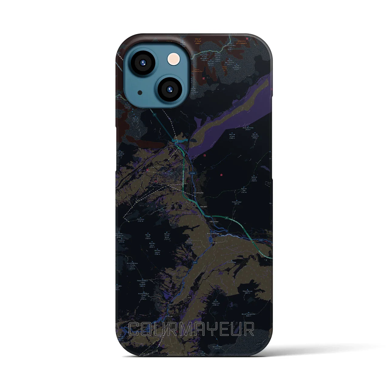 【クールマイユール(イタリア)】地図柄iPhoneケース(バックカバータイプ)