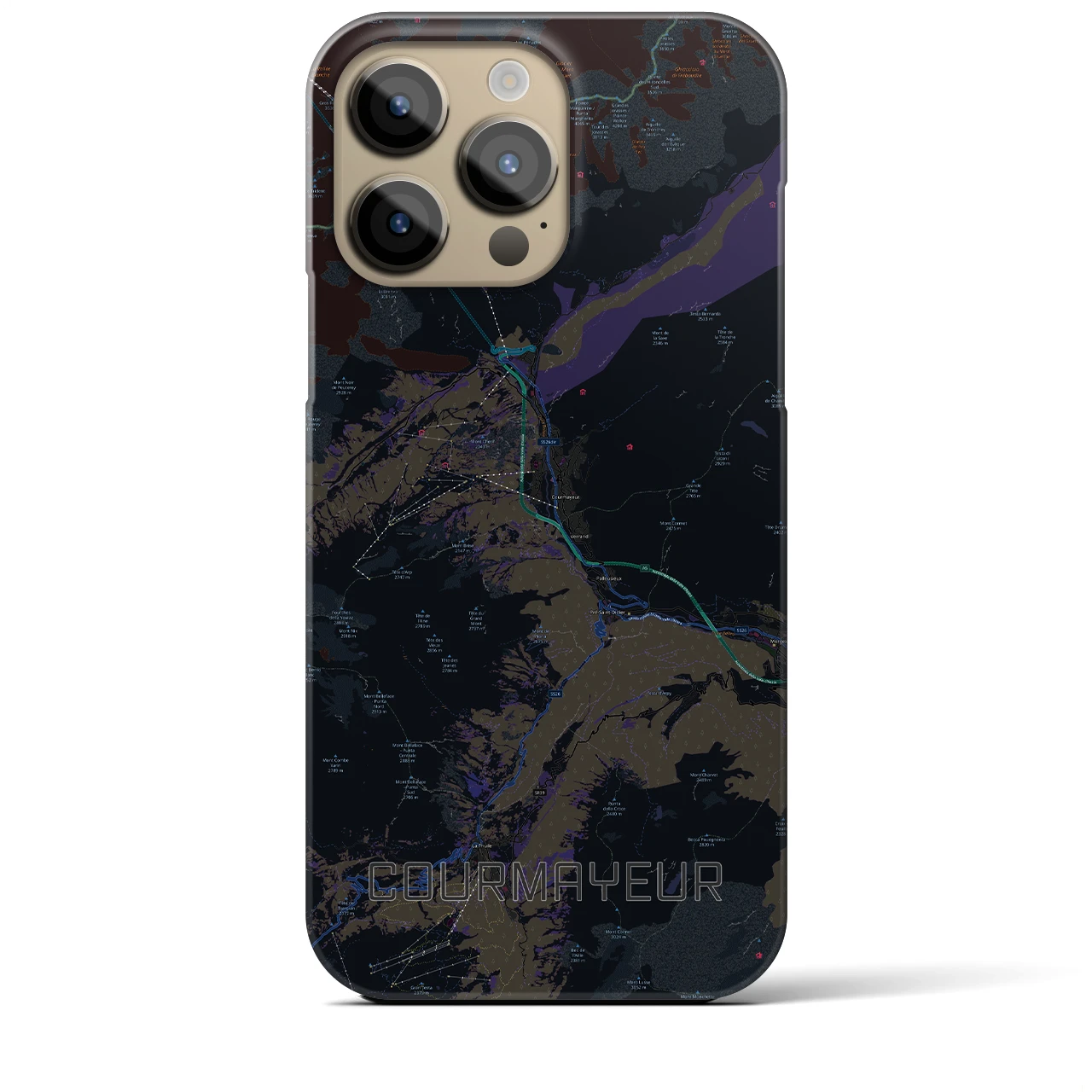 【クールマイユール(イタリア)】地図柄iPhoneケース(バックカバータイプ)