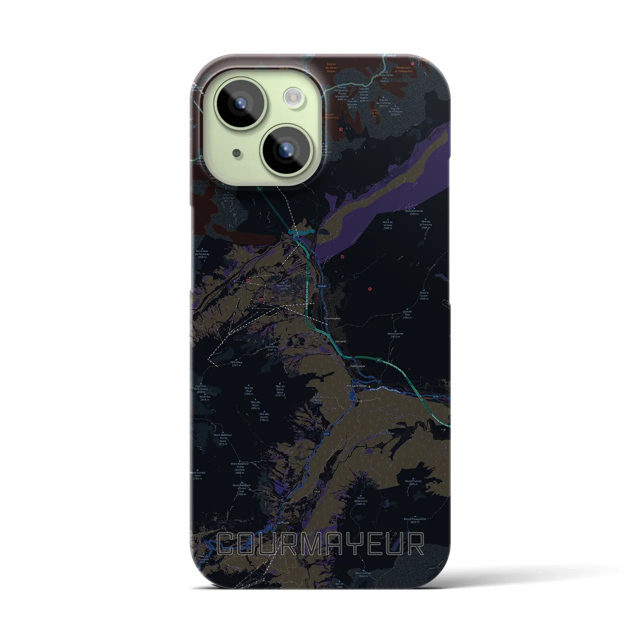 【クールマイユール(イタリア)】地図柄iPhoneケース(バックカバータイプ)