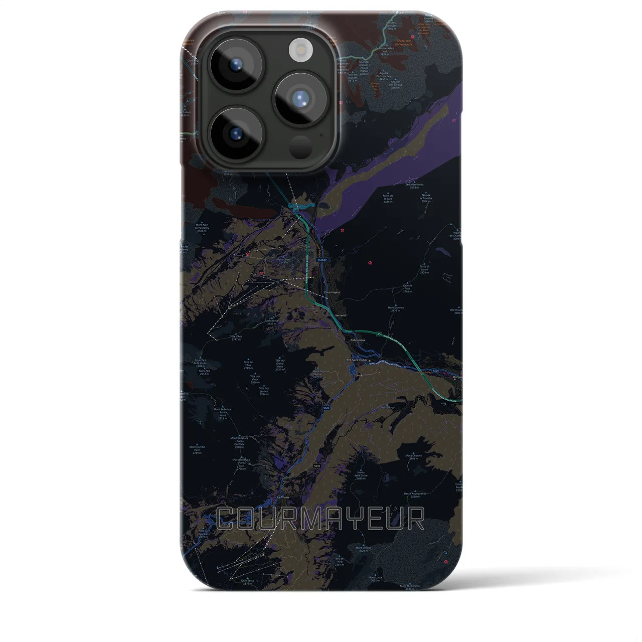 【クールマイユール(イタリア)】地図柄iPhoneケース(バックカバータイプ)