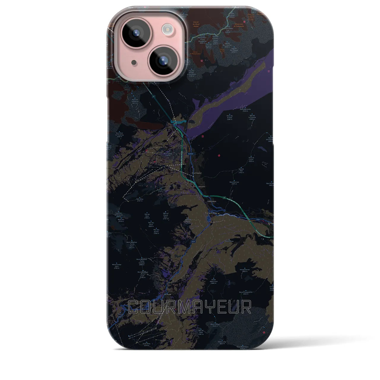 【クールマイユール(イタリア)】地図柄iPhoneケース(バックカバータイプ)