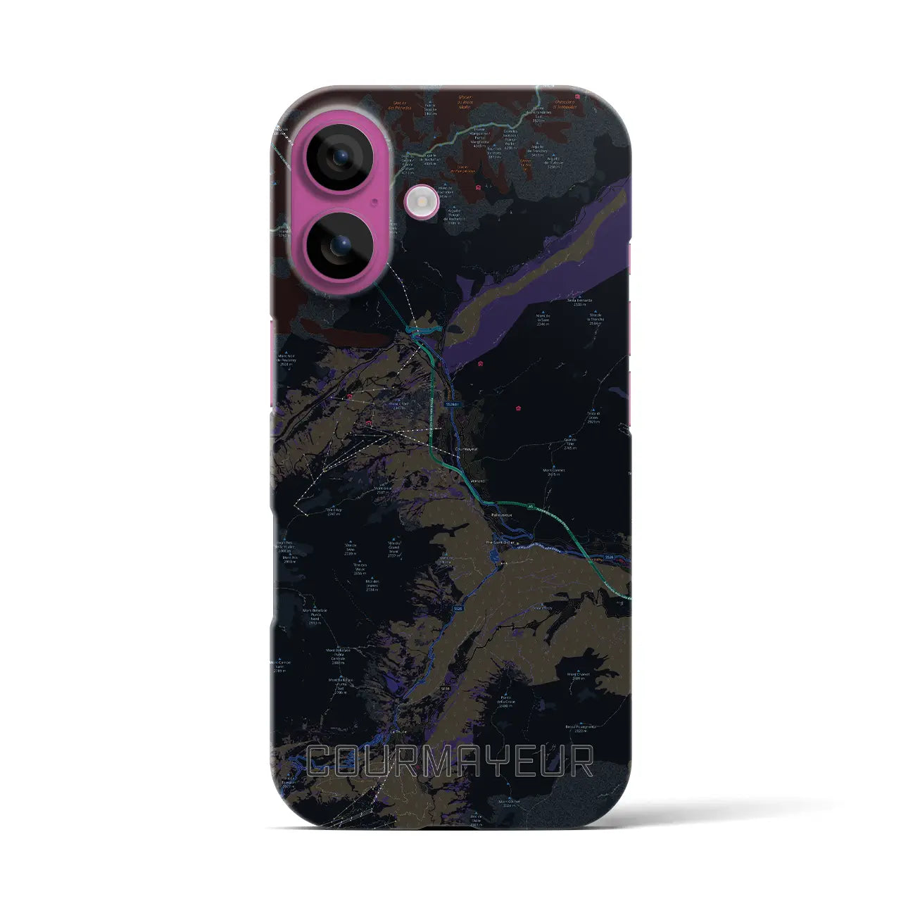 【クールマイユール(イタリア)】地図柄iPhoneケース(バックカバータイプ)