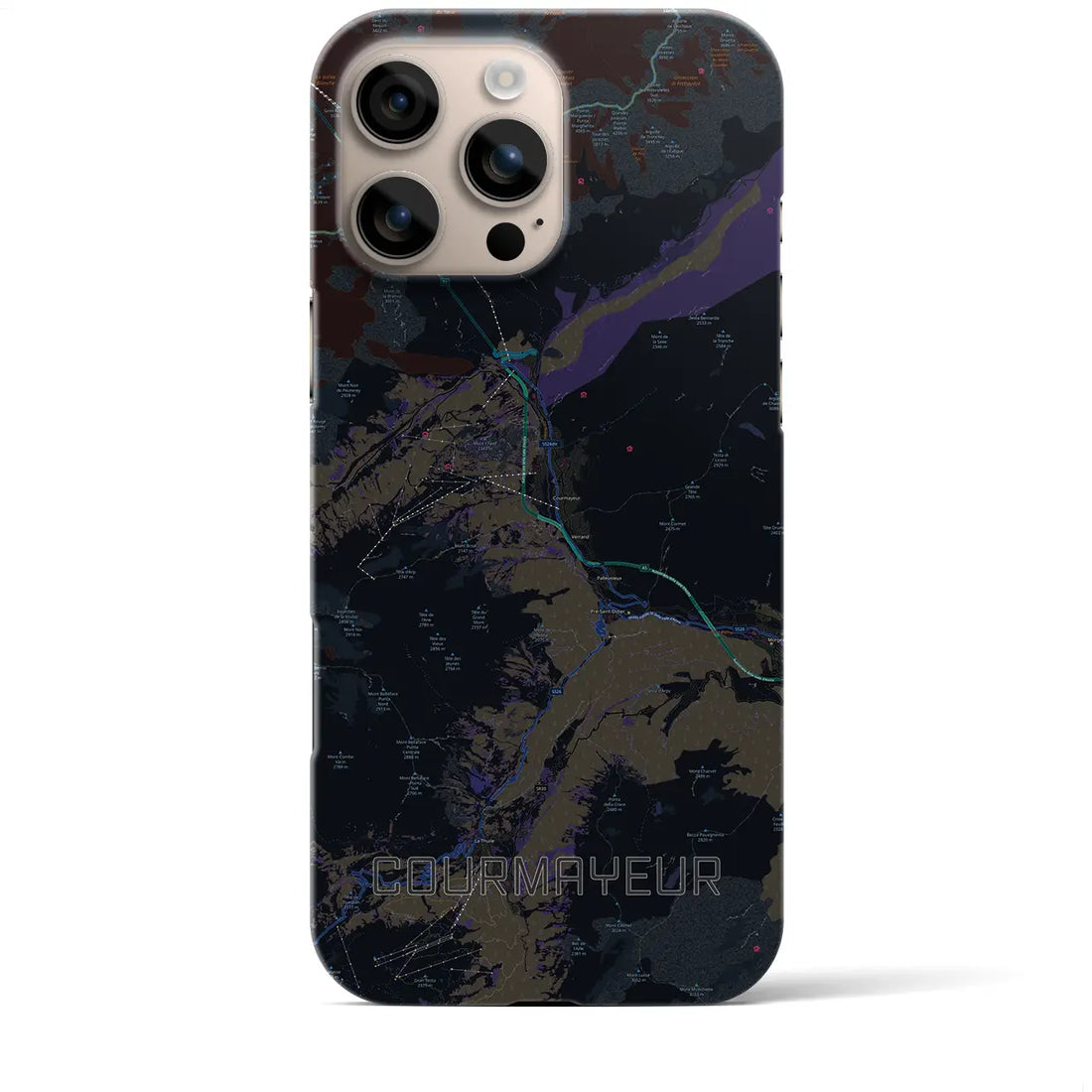 【クールマイユール(イタリア)】地図柄iPhoneケース(バックカバータイプ)