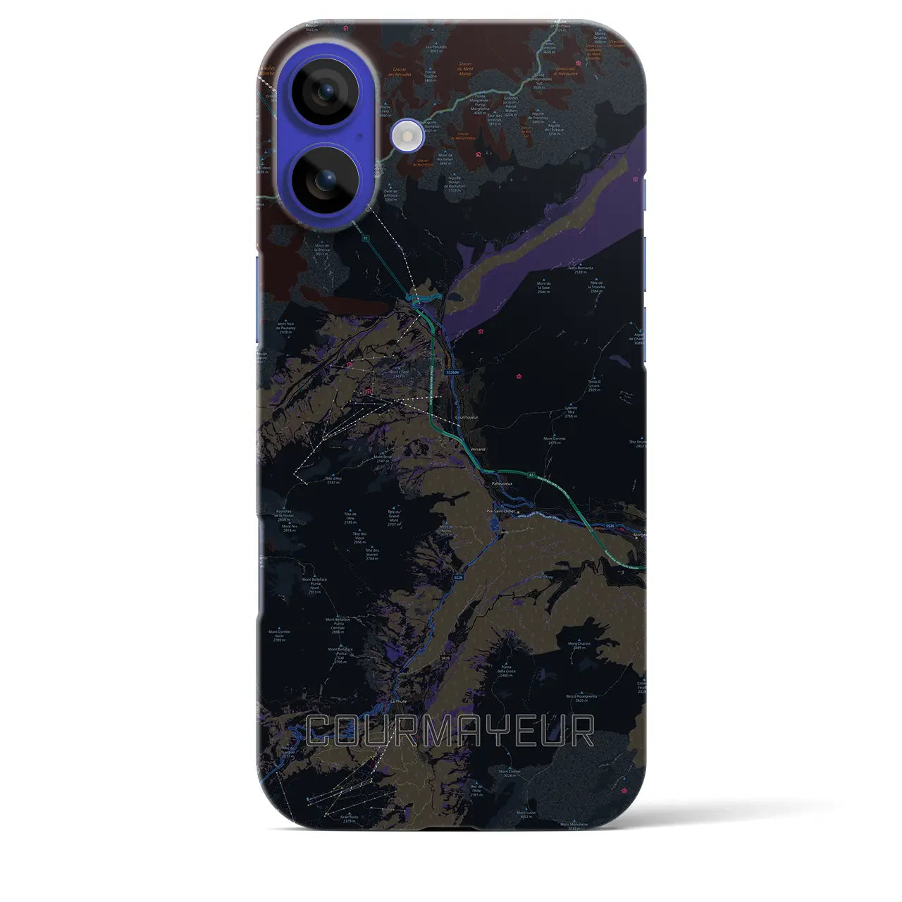 【クールマイユール(イタリア)】地図柄iPhoneケース(バックカバータイプ)