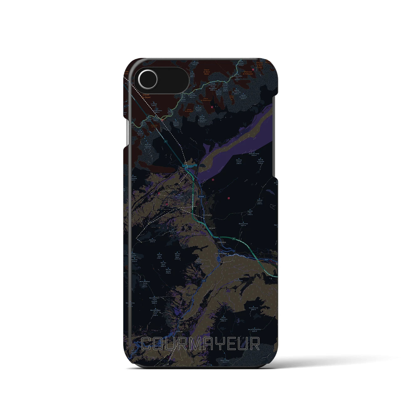 【クールマイユール(イタリア)】地図柄iPhoneケース(バックカバータイプ)