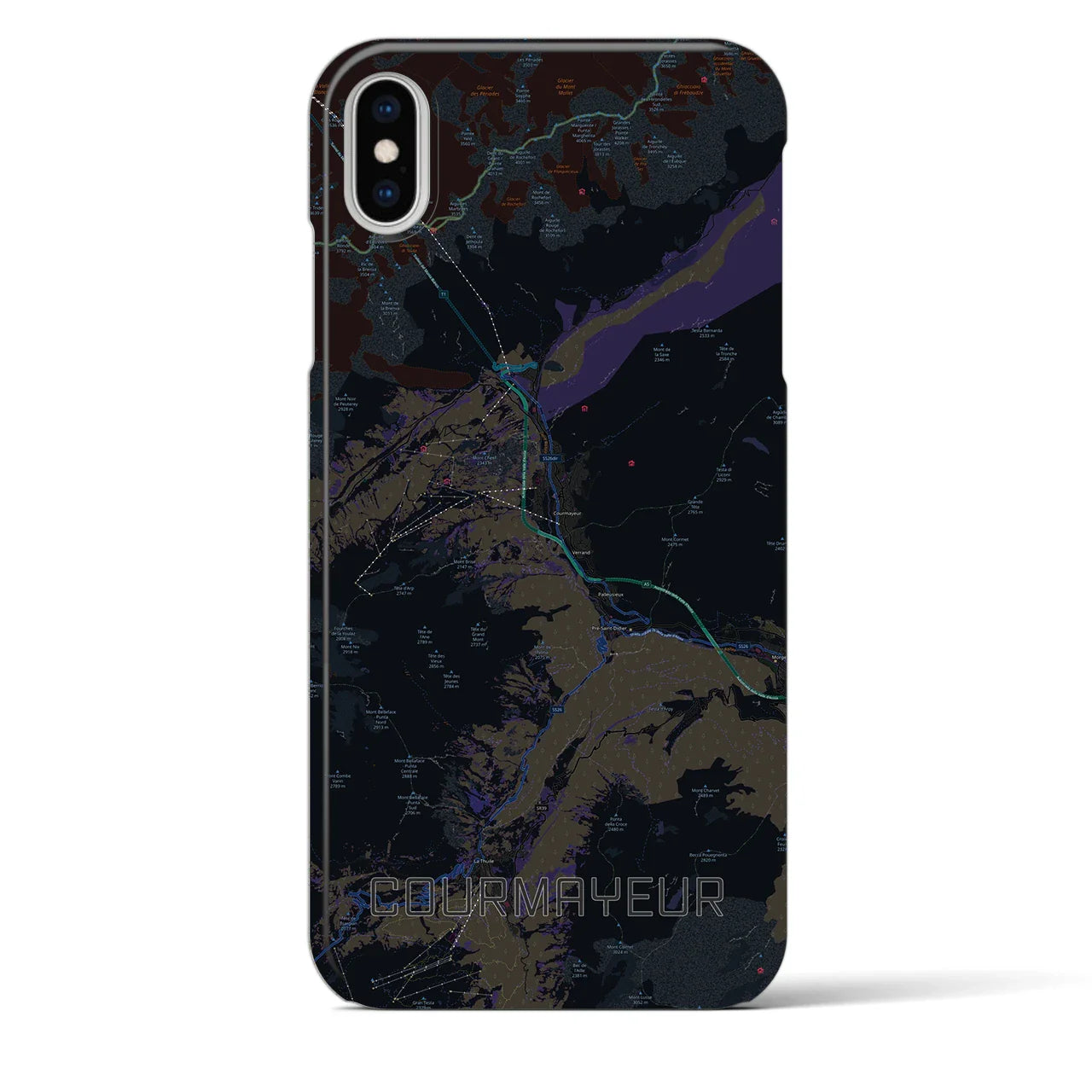 【クールマイユール(イタリア)】地図柄iPhoneケース(バックカバータイプ)