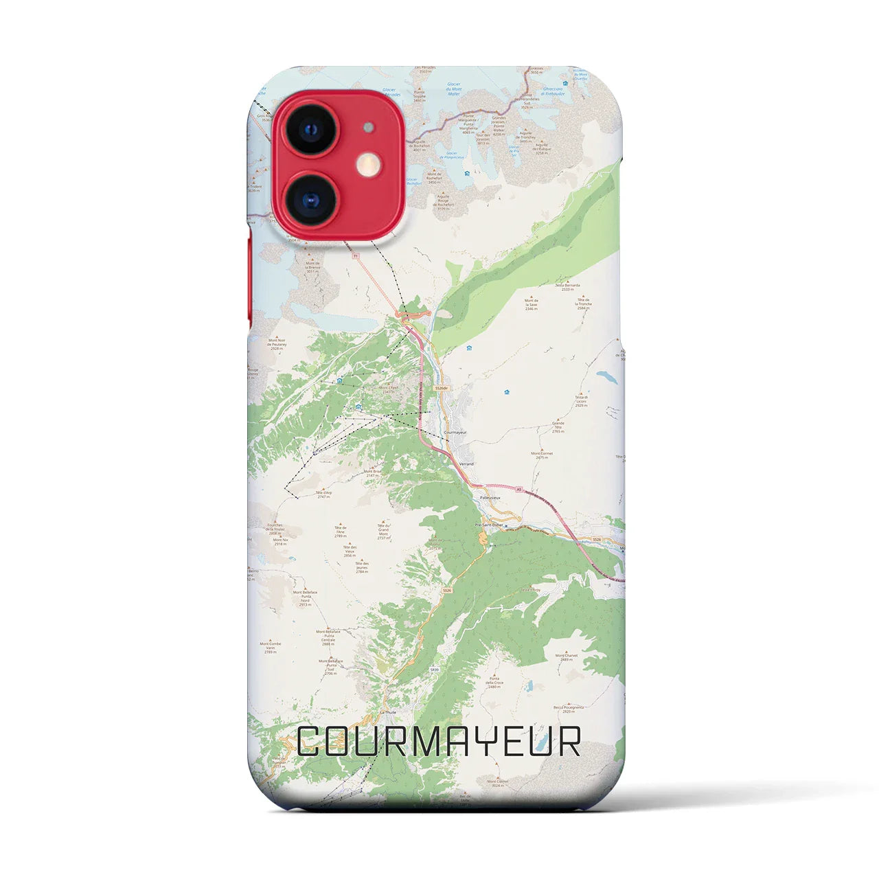 【クールマイユール(イタリア)】地図柄iPhoneケース(バックカバータイプ)