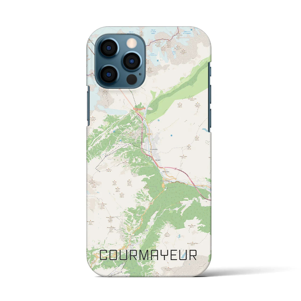 【クールマイユール(イタリア)】地図柄iPhoneケース(バックカバータイプ)