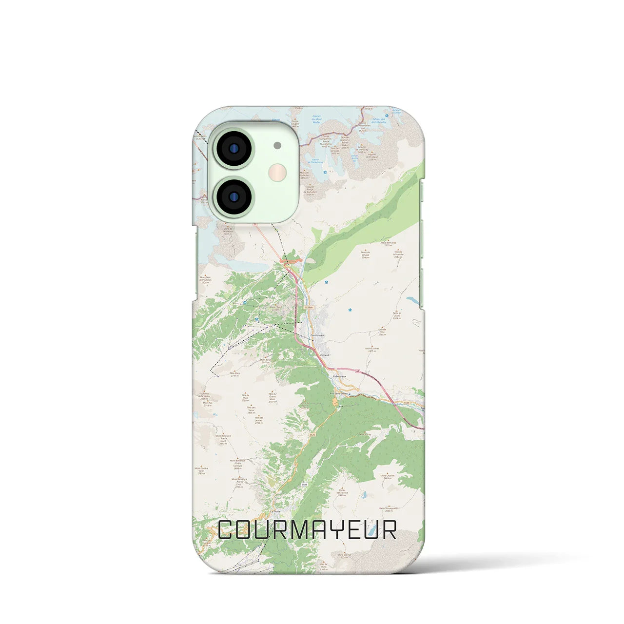 【クールマイユール(イタリア)】地図柄iPhoneケース(バックカバータイプ)