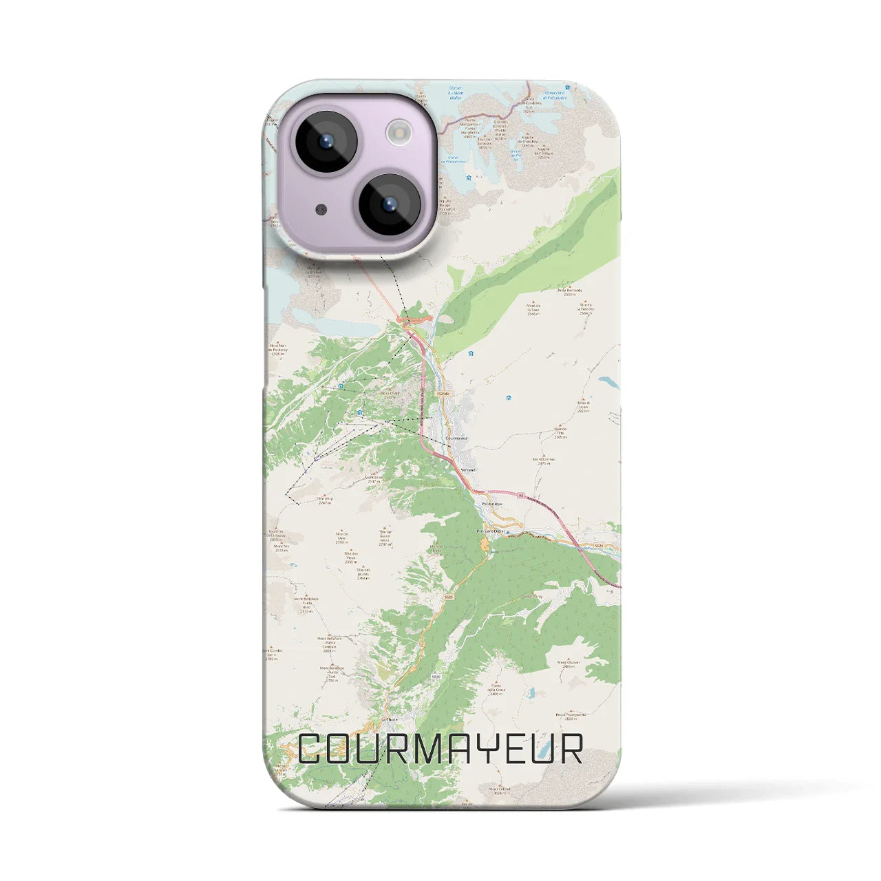 【クールマイユール(イタリア)】地図柄iPhoneケース(バックカバータイプ)