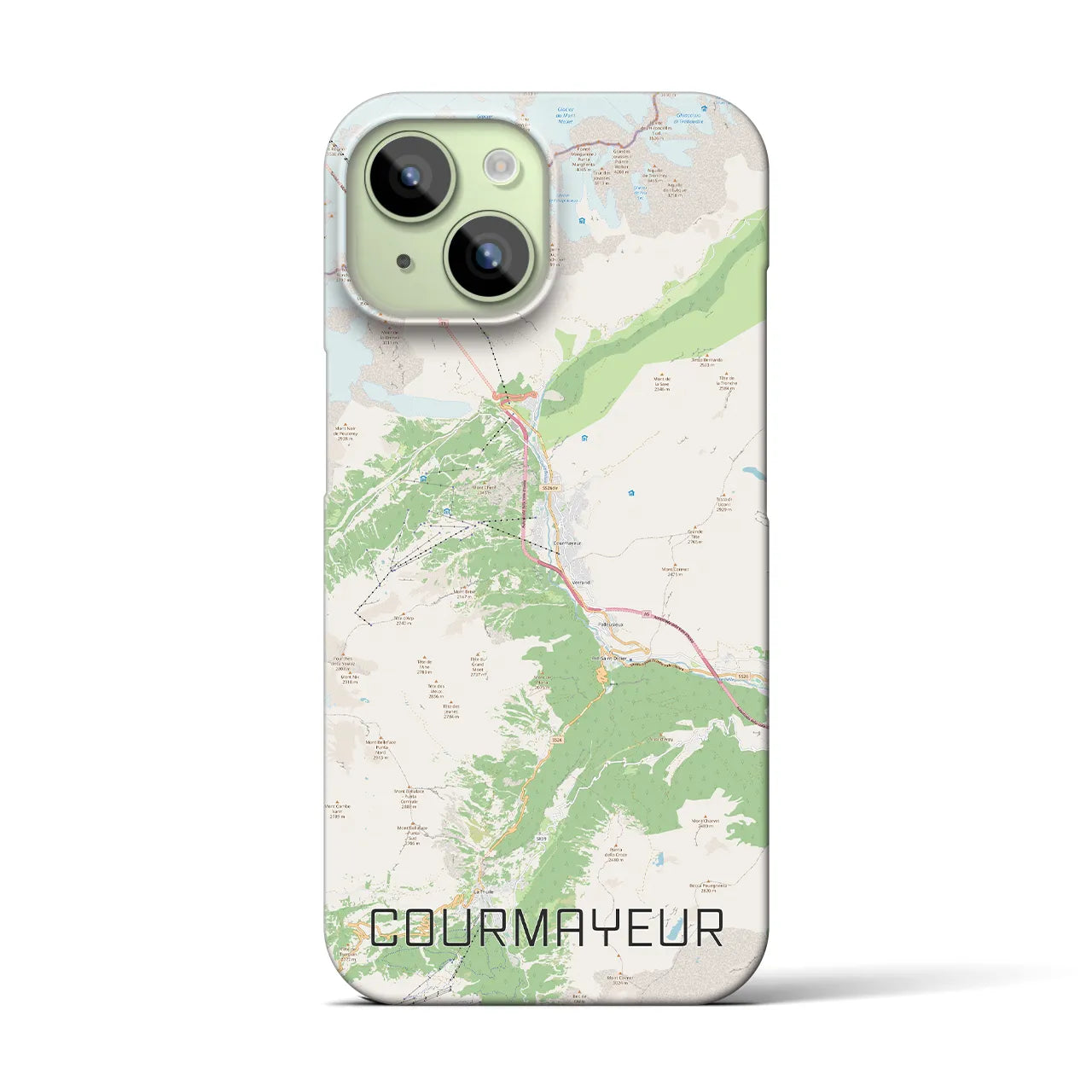 【クールマイユール(イタリア)】地図柄iPhoneケース(バックカバータイプ)