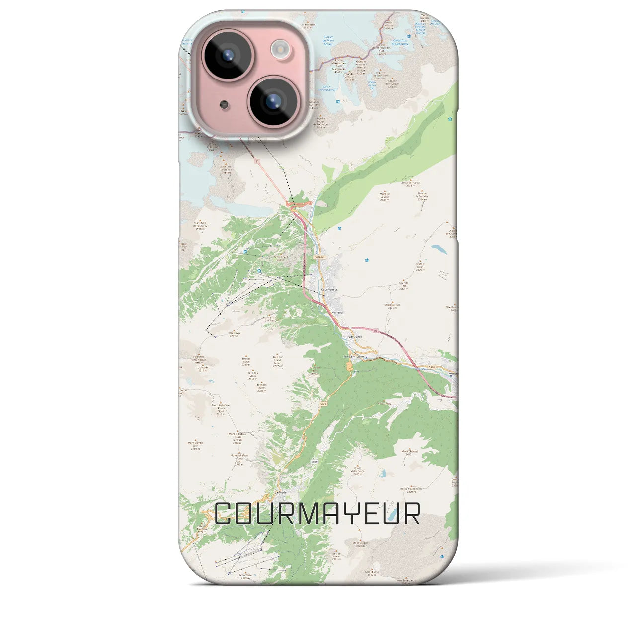 【クールマイユール(イタリア)】地図柄iPhoneケース(バックカバータイプ)