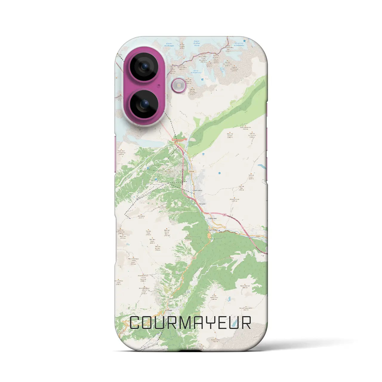 【クールマイユール(イタリア)】地図柄iPhoneケース(バックカバータイプ)