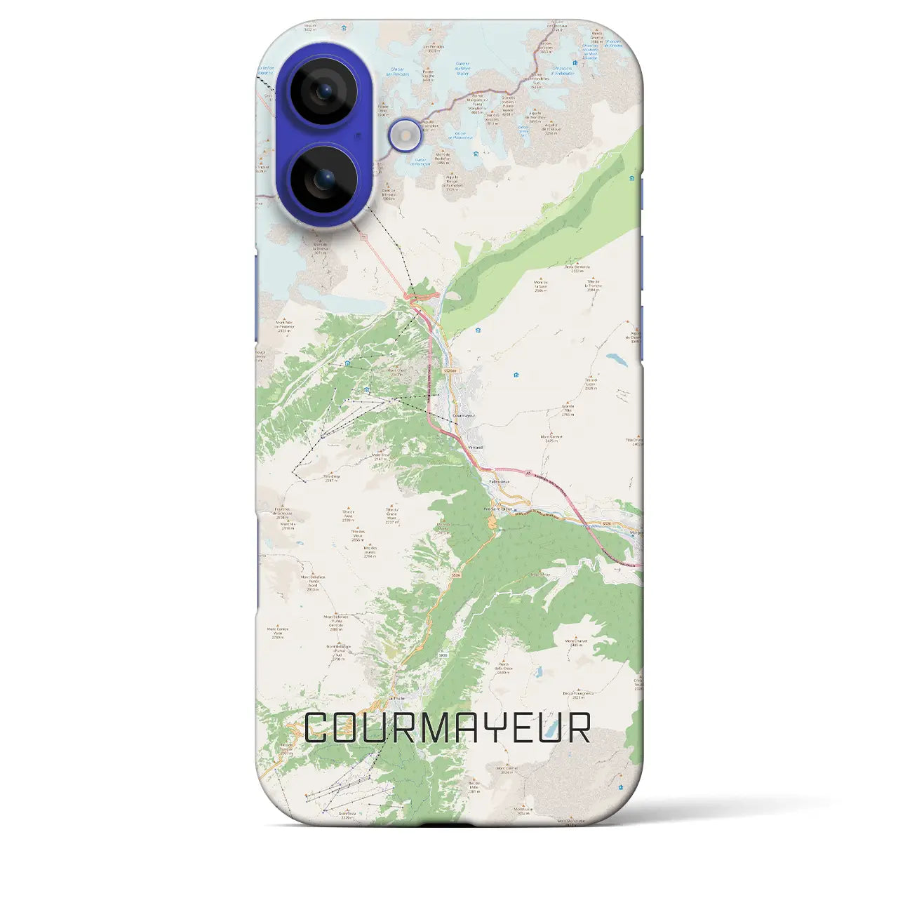 【クールマイユール(イタリア)】地図柄iPhoneケース(バックカバータイプ)